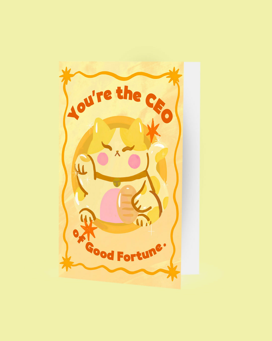 Lucky Cat "You’re the CEO of Good Fortune” Greetings Card