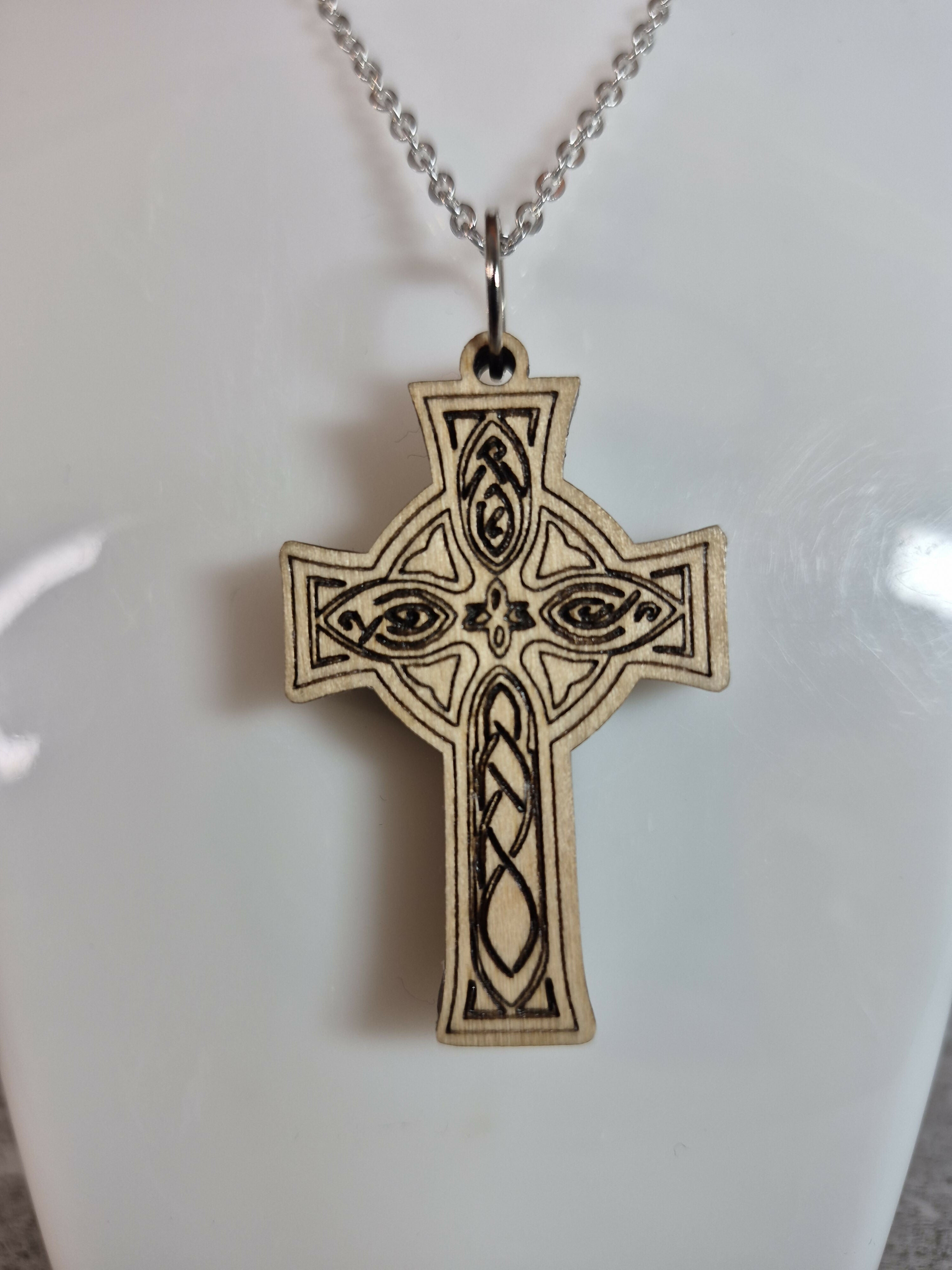 Handcrafted and Engraved Celtic Cross Pendant