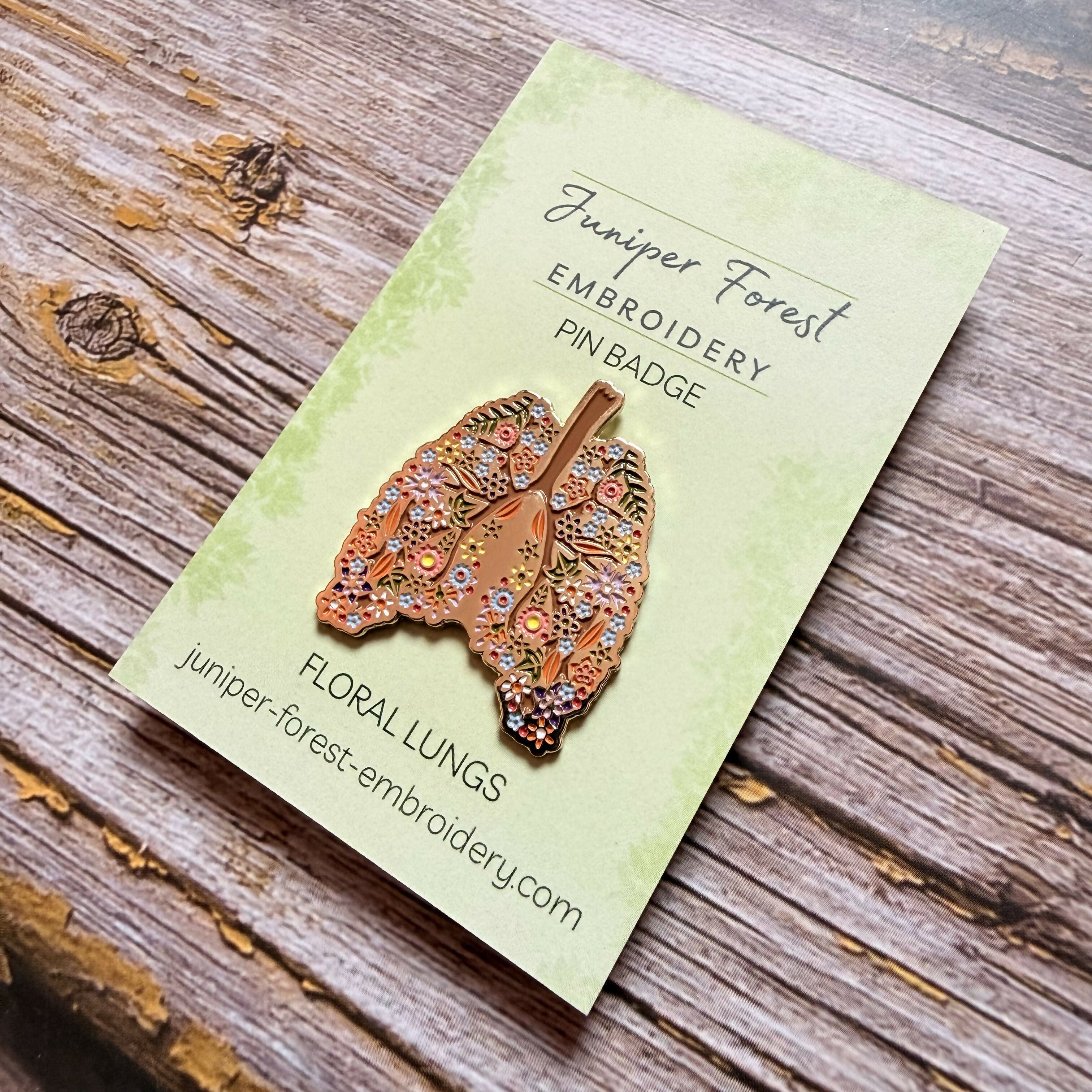 Floral Lungs Pin Badge