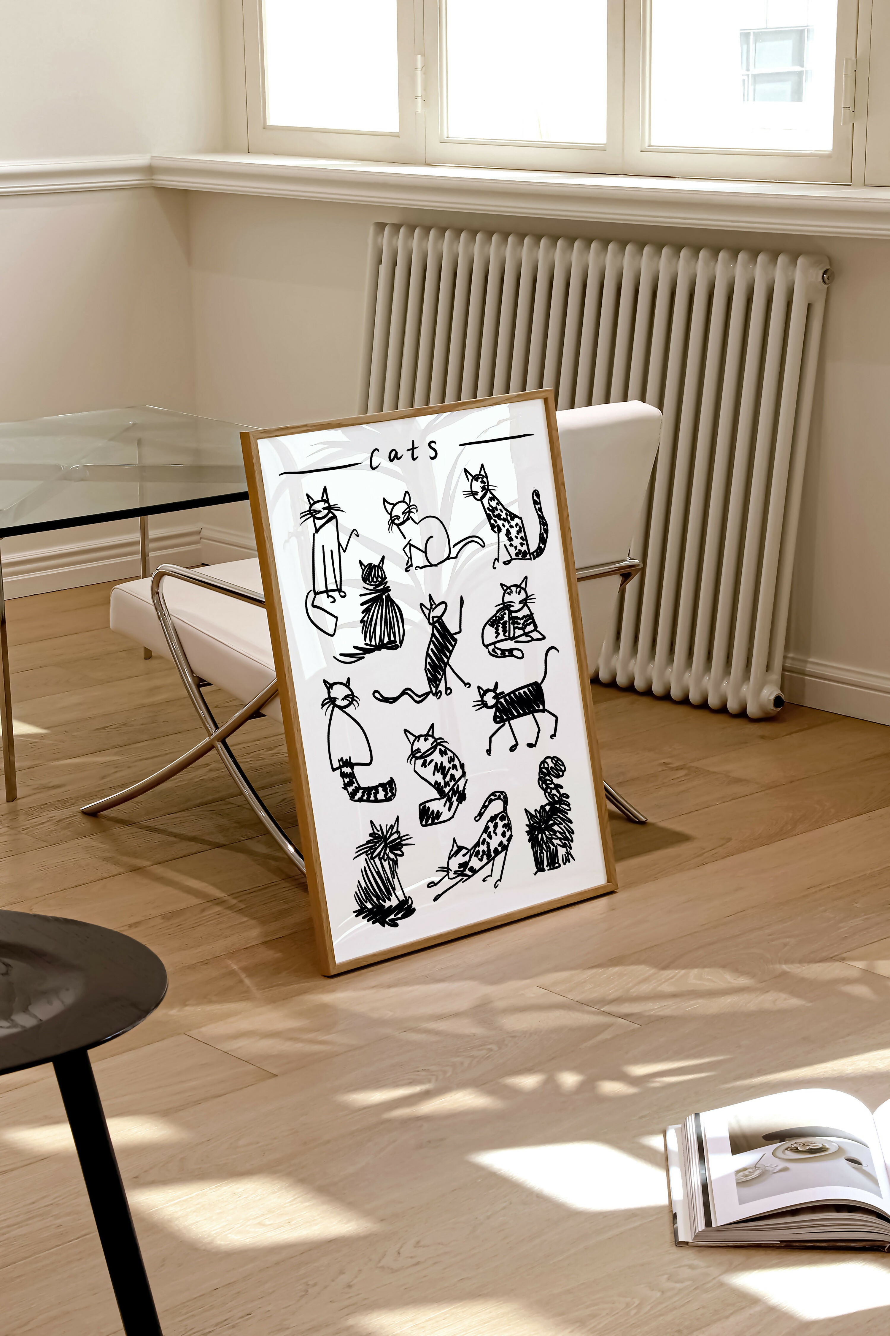 Black and White Cats Art Print