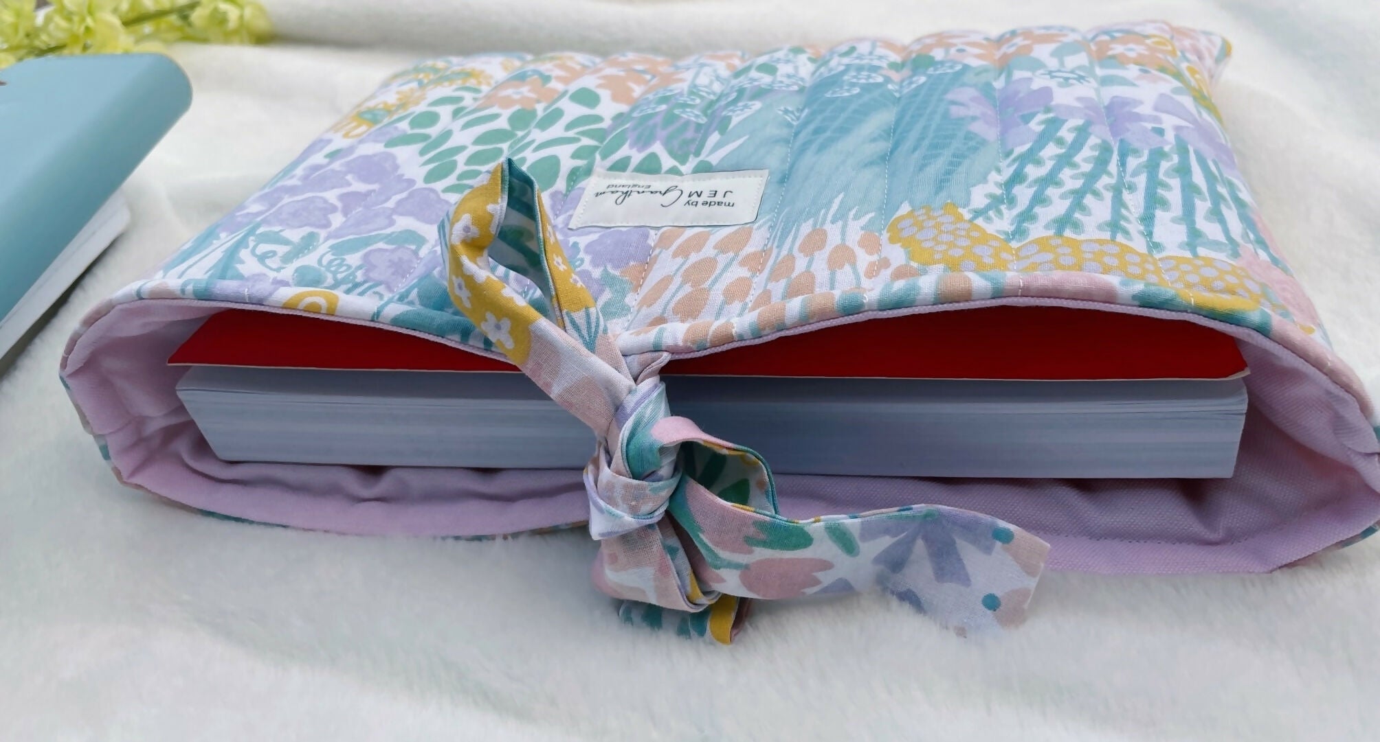 Handmade Quilted Book Sleeves with Ribbon Closure Meadow Prints