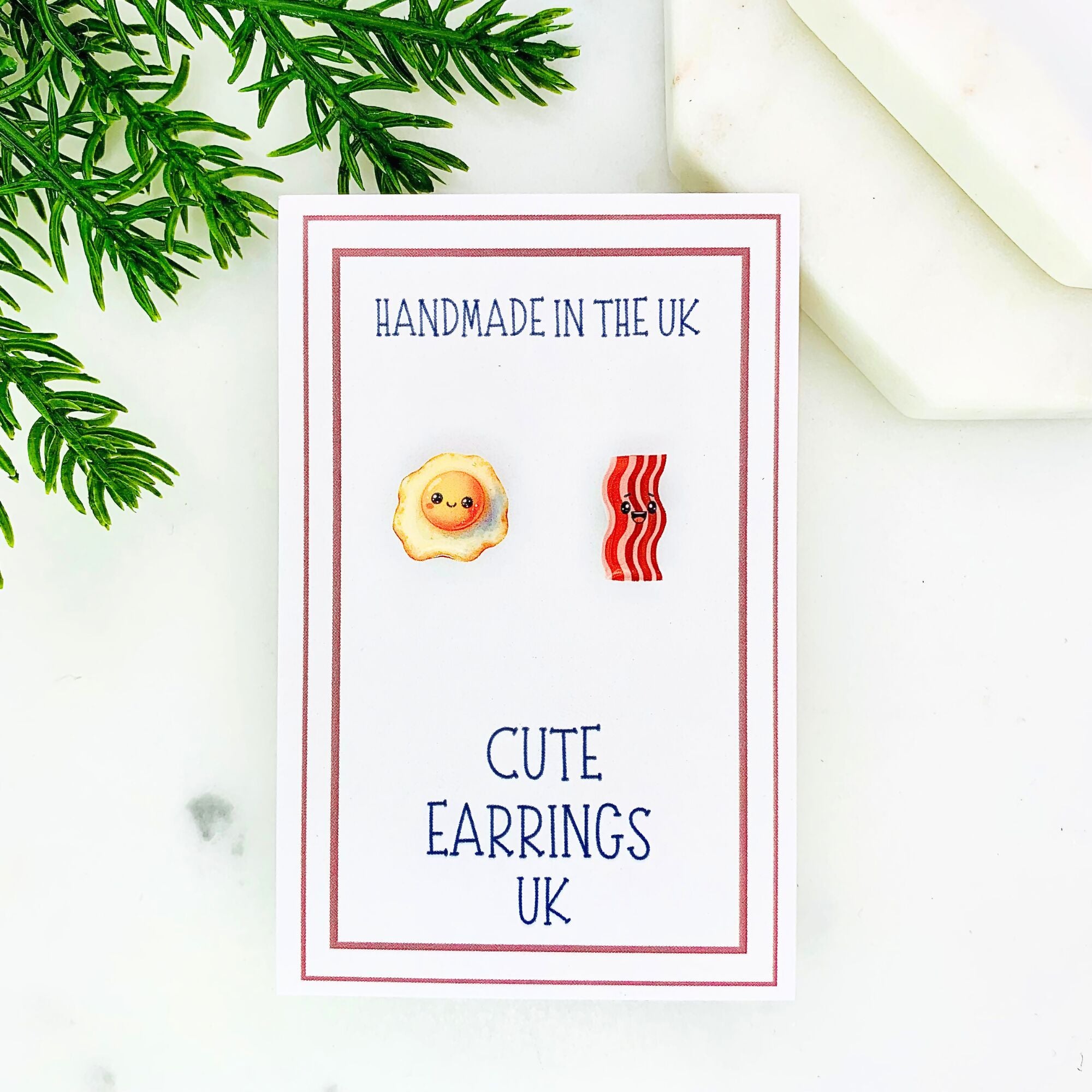 Egg & Bacon Mismatched Stud Earrings