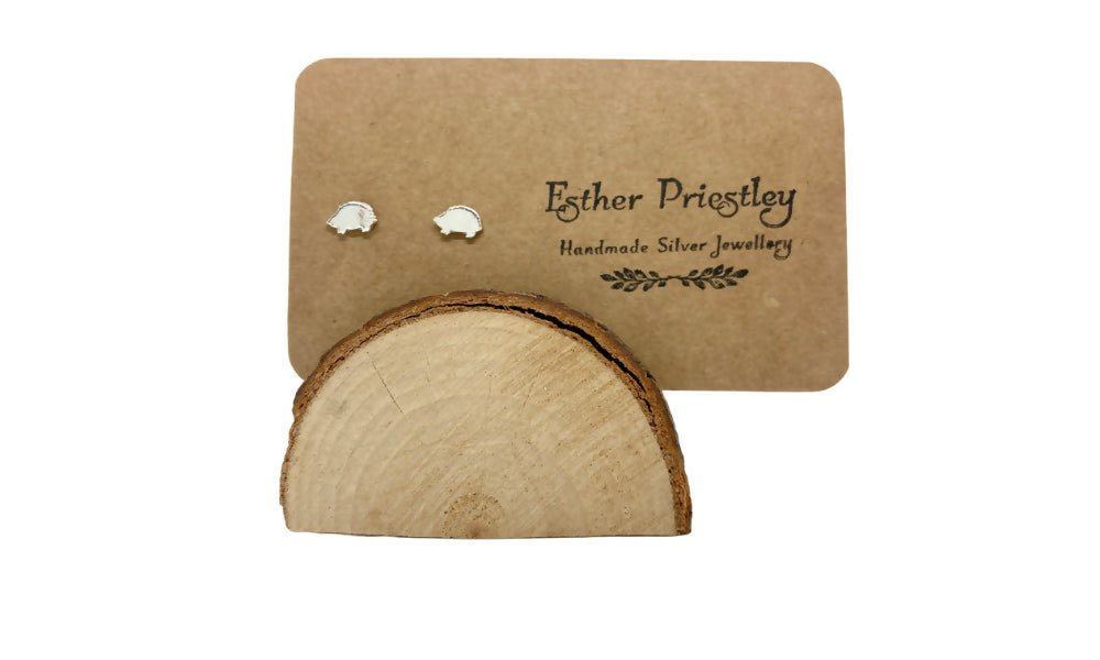 Hedgehog Mini Stud Earrings with Sterling Silver Earring Posts