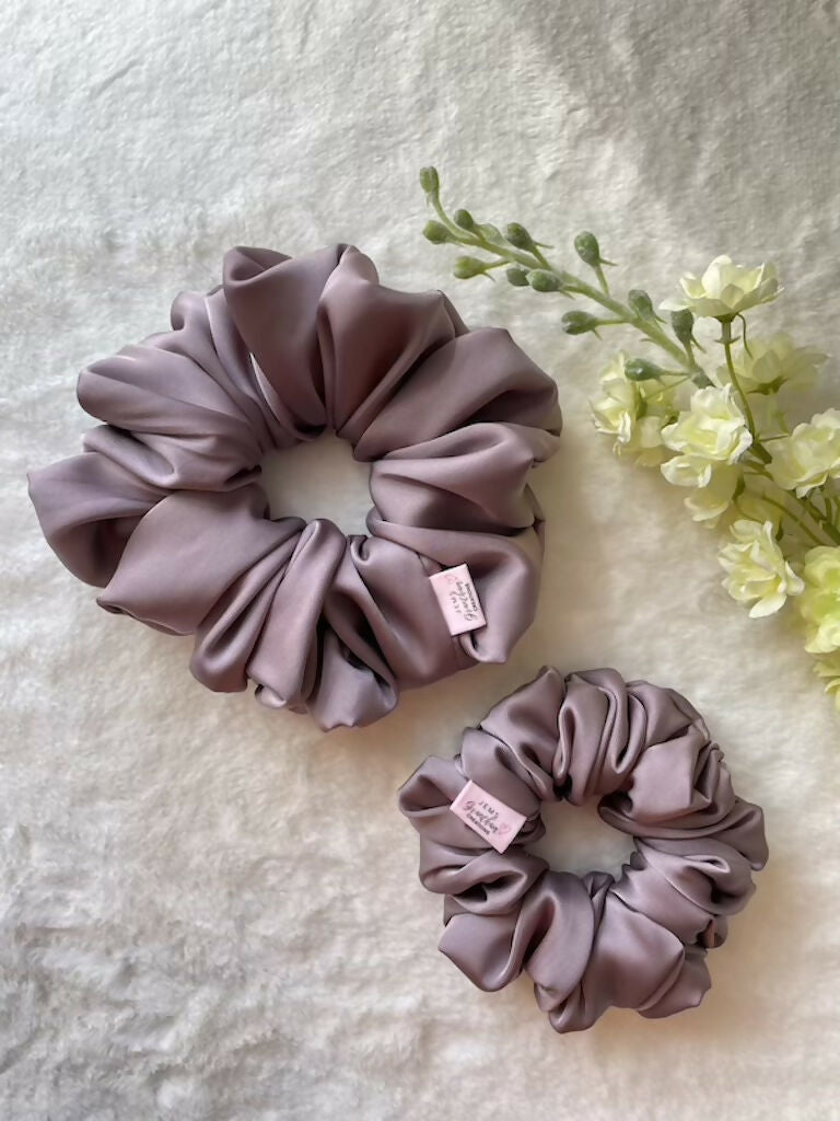 Mauve Silk Scrunchies