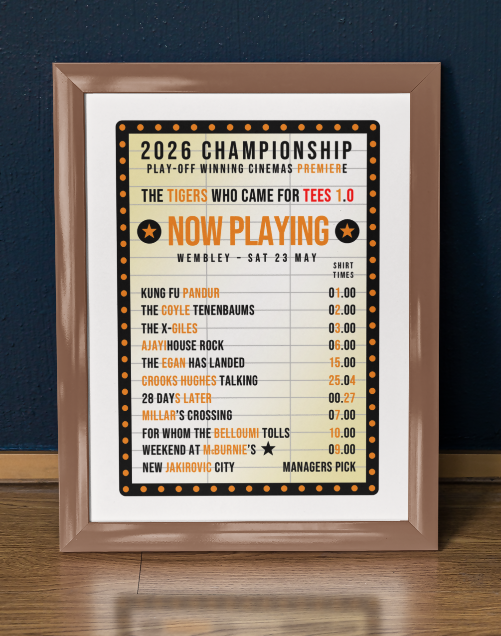 Hull City Art Print CINEMA LISTING Design