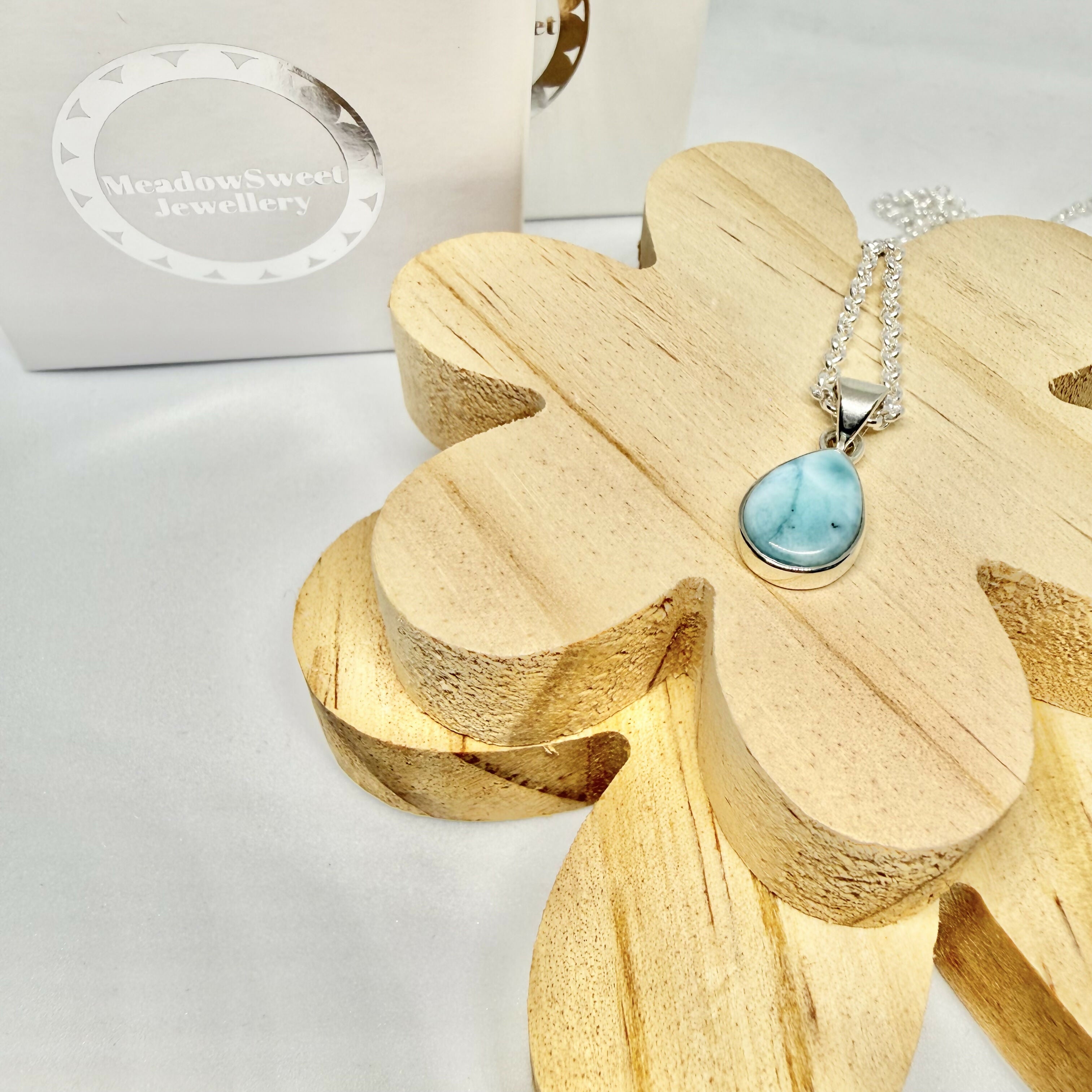 LARIMAR TEARDROP NECKLACE