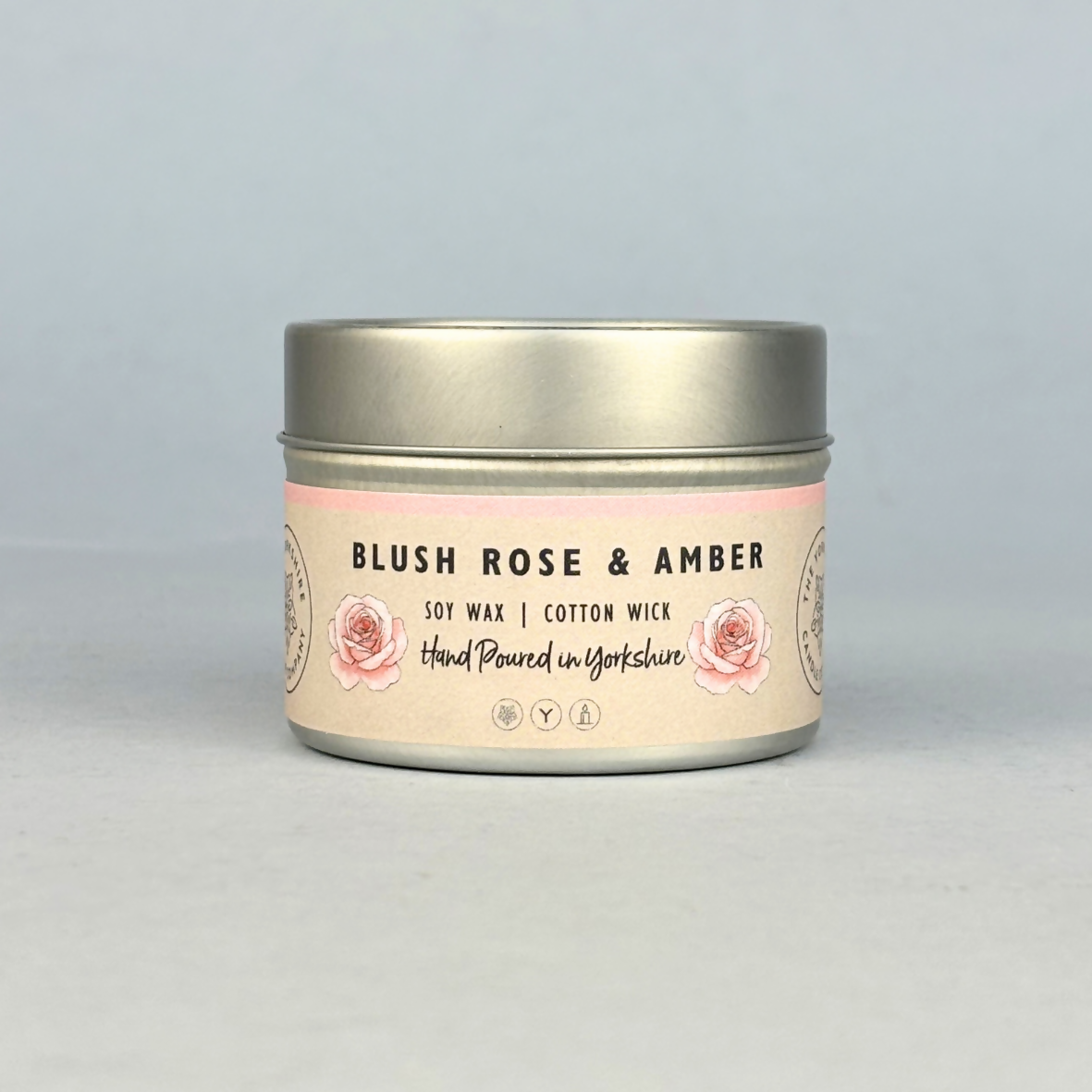 Blush Rose & Amber Small Tin Candle - 100ml