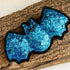 Sparkly Halloween Bat Decorations on Sticks, Handmade Colourful Bat Ornaments With Glitter