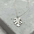 Monstera Leaf Silver Pendant