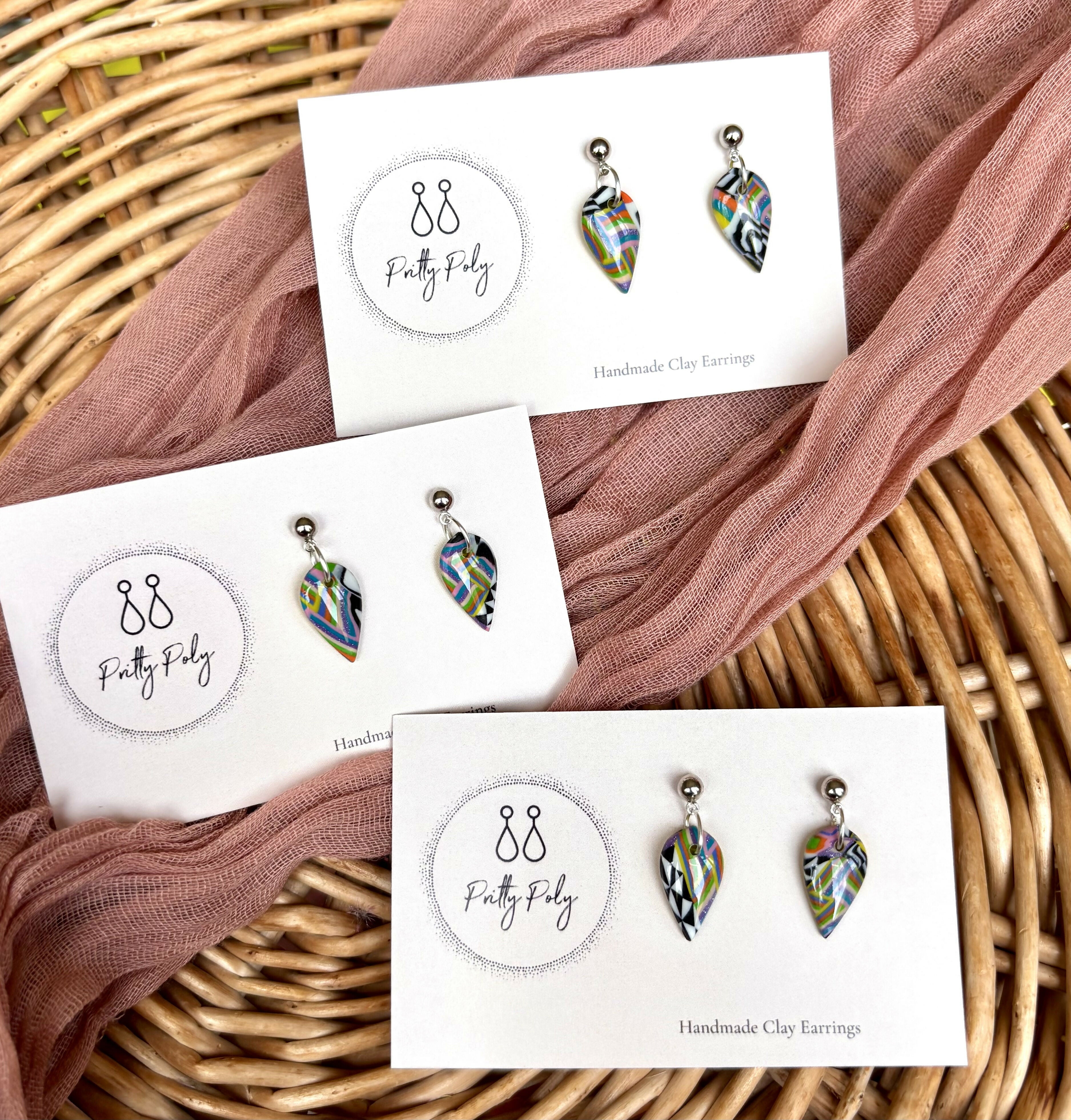 Funky Pattern Collection - Mini Dangle Polymer Clay Earrings