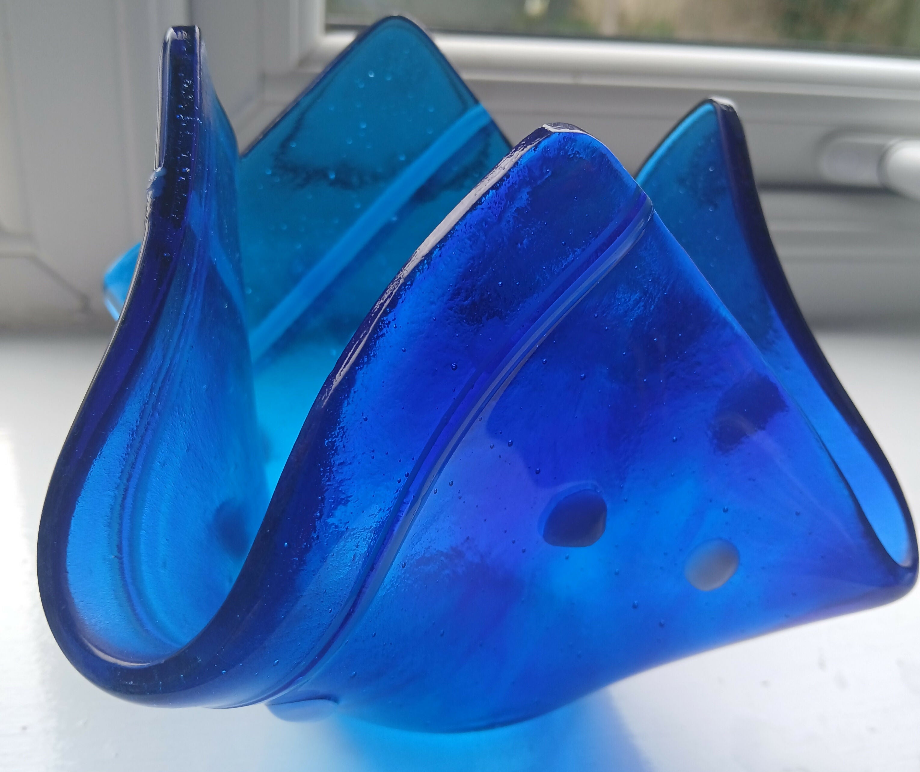 Fused Glass Vase in Blue