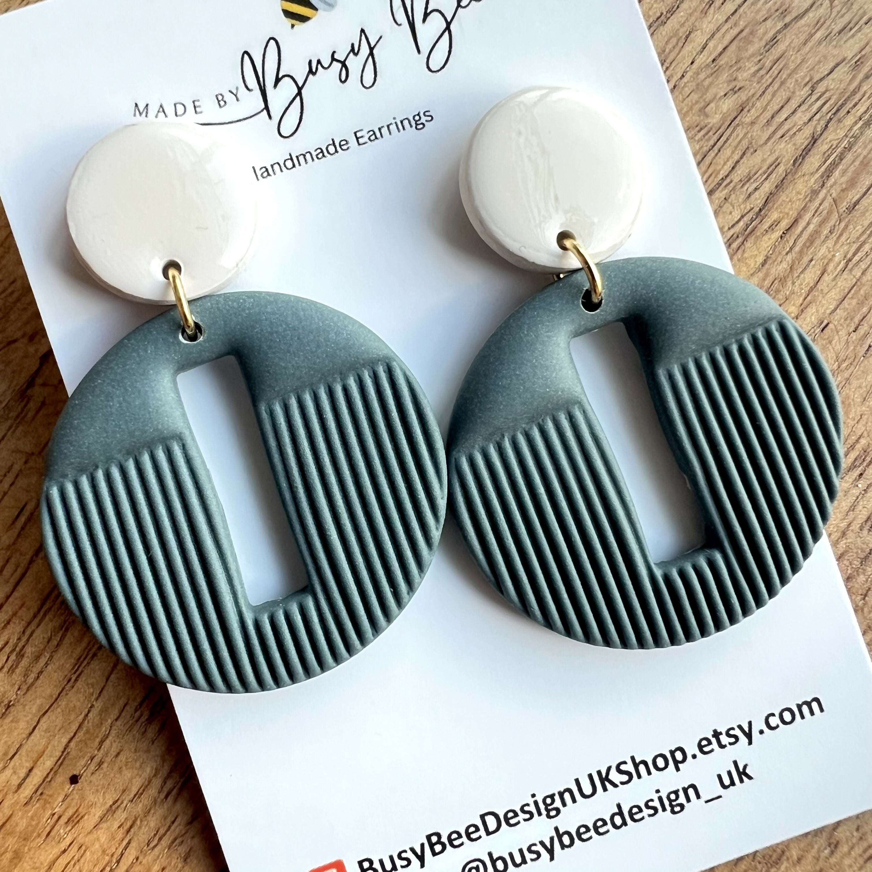 Textured Statement Dangle Earrings – Polymer Clay Circle Drop Earrings, Modern Geometric Earrings, Handmade Clay Jewellery