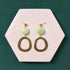 Cleo Mint Green Beaded Brass Statement Drop Earrings