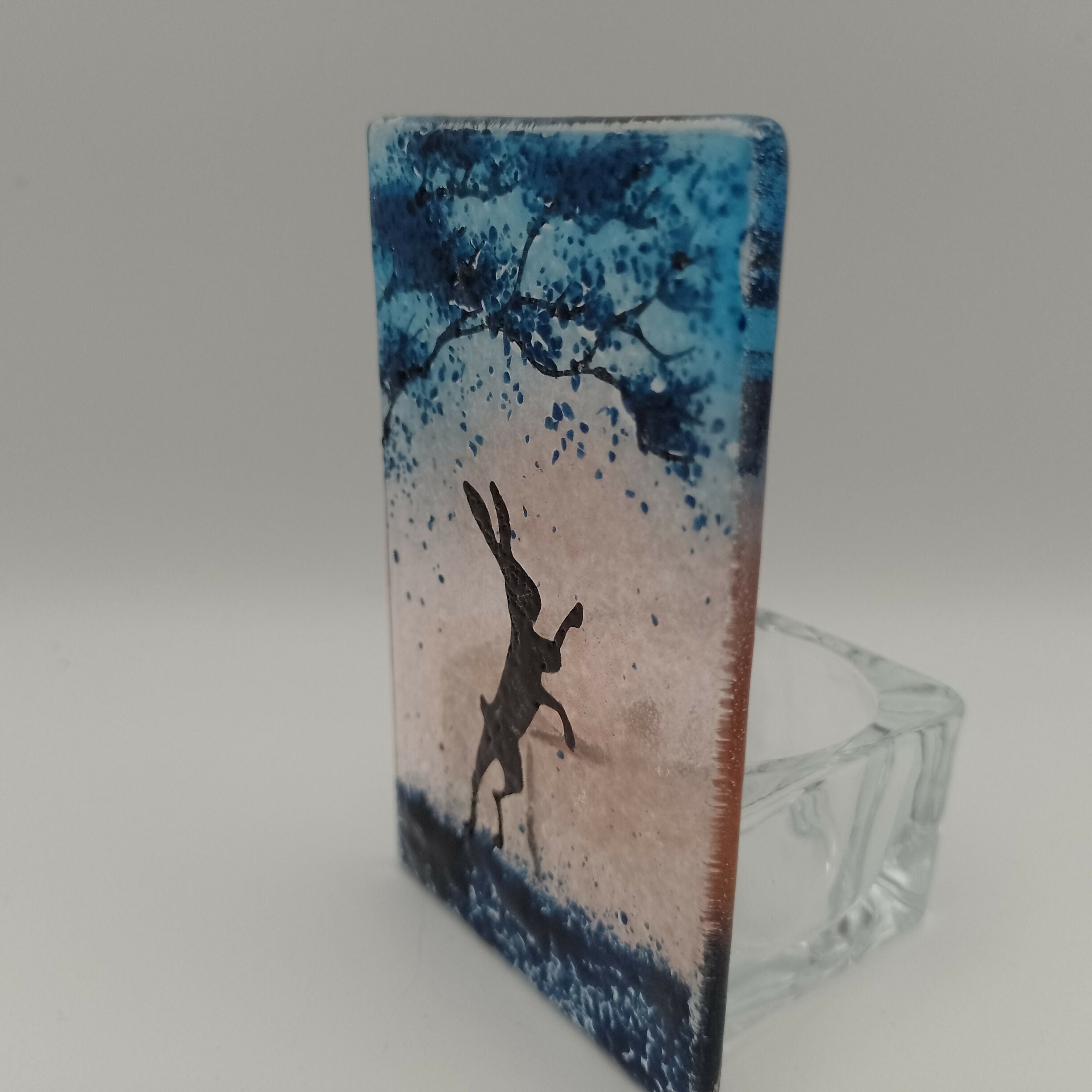 Fused Glass Silhouette Hare Tealight