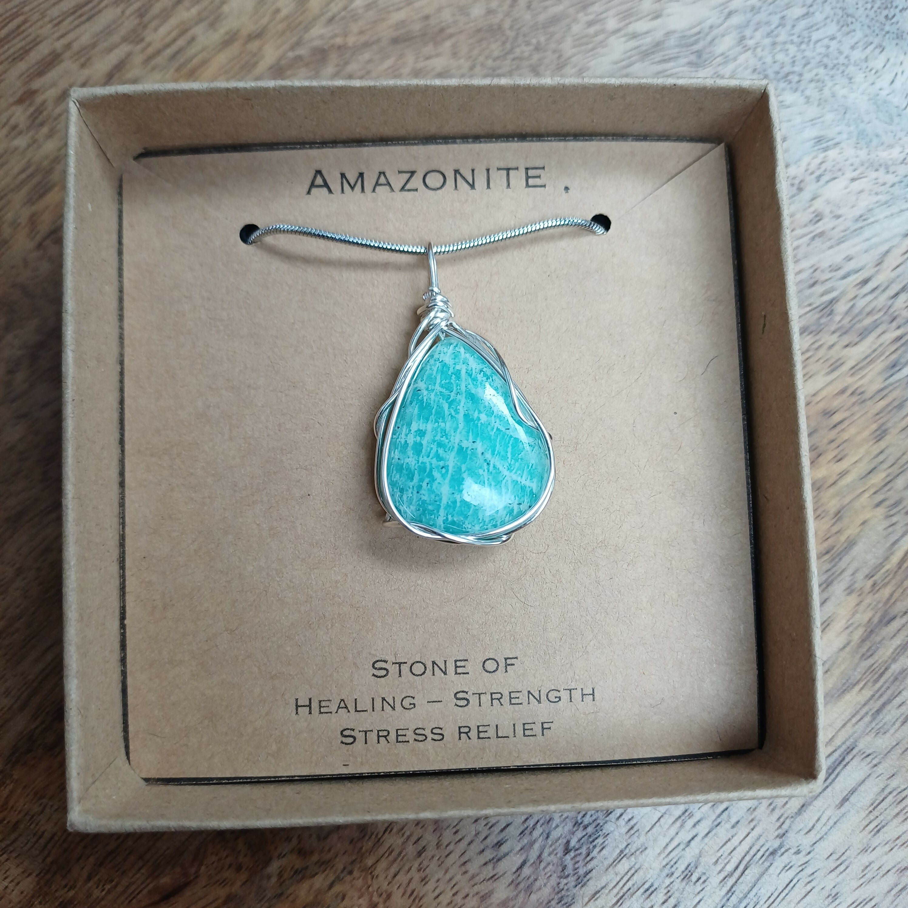Amazonite Wire Wrapped Pendant