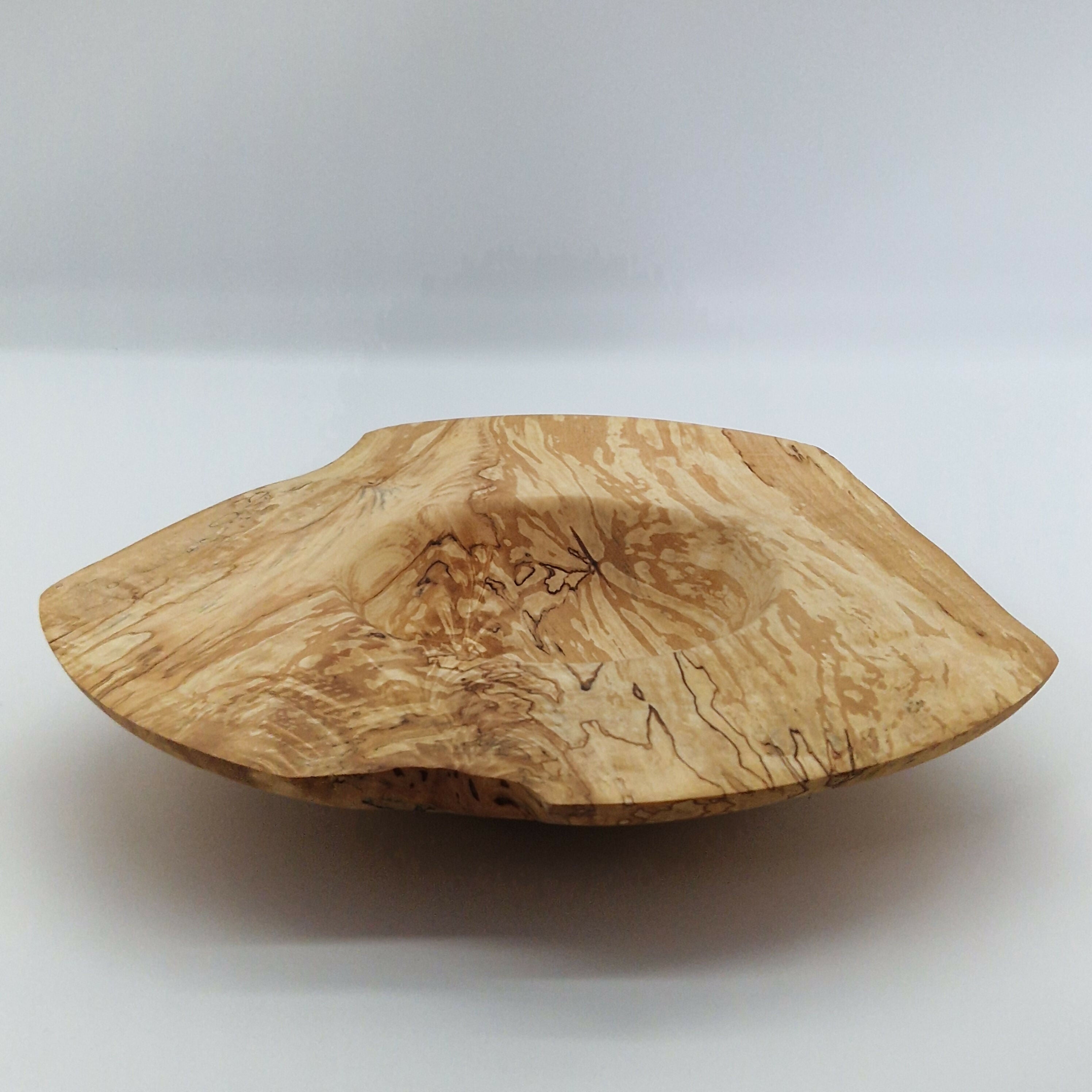 Hand Turned Natural Edged Winged Bowl made from Silver Birch Wood