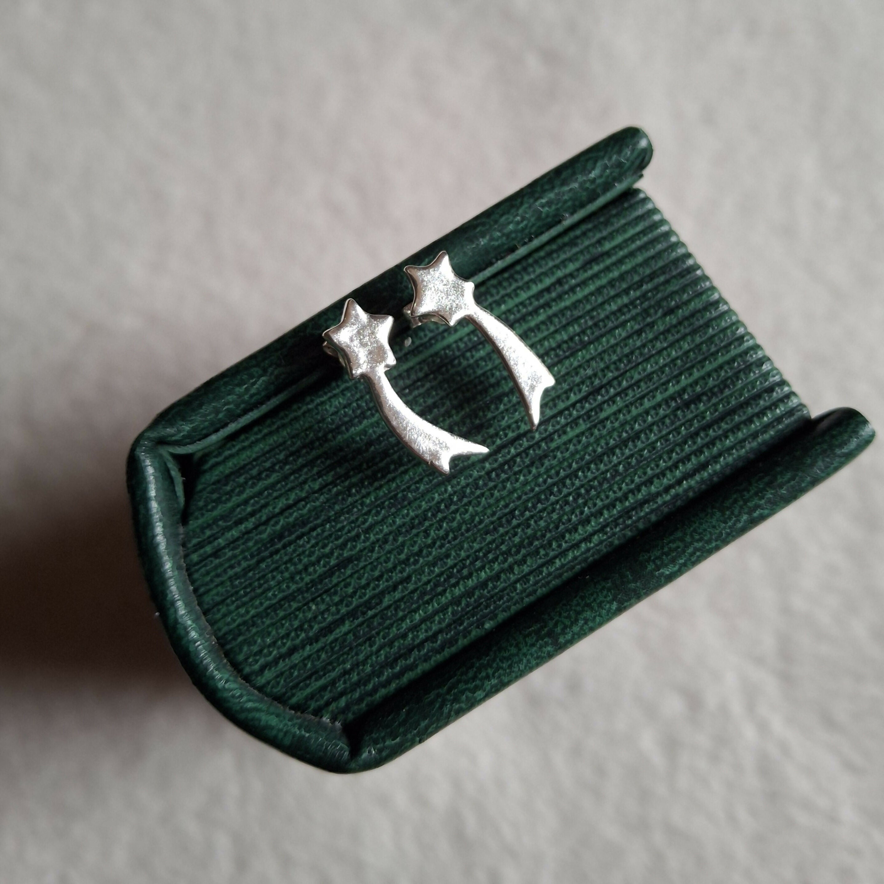 Handmade Shooting Star Silver Earring Studs
