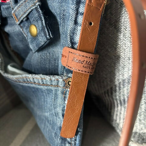 Unique Design Handcrafted Bag Purse Handbag Made From Upcycled Jeans And Fabrics