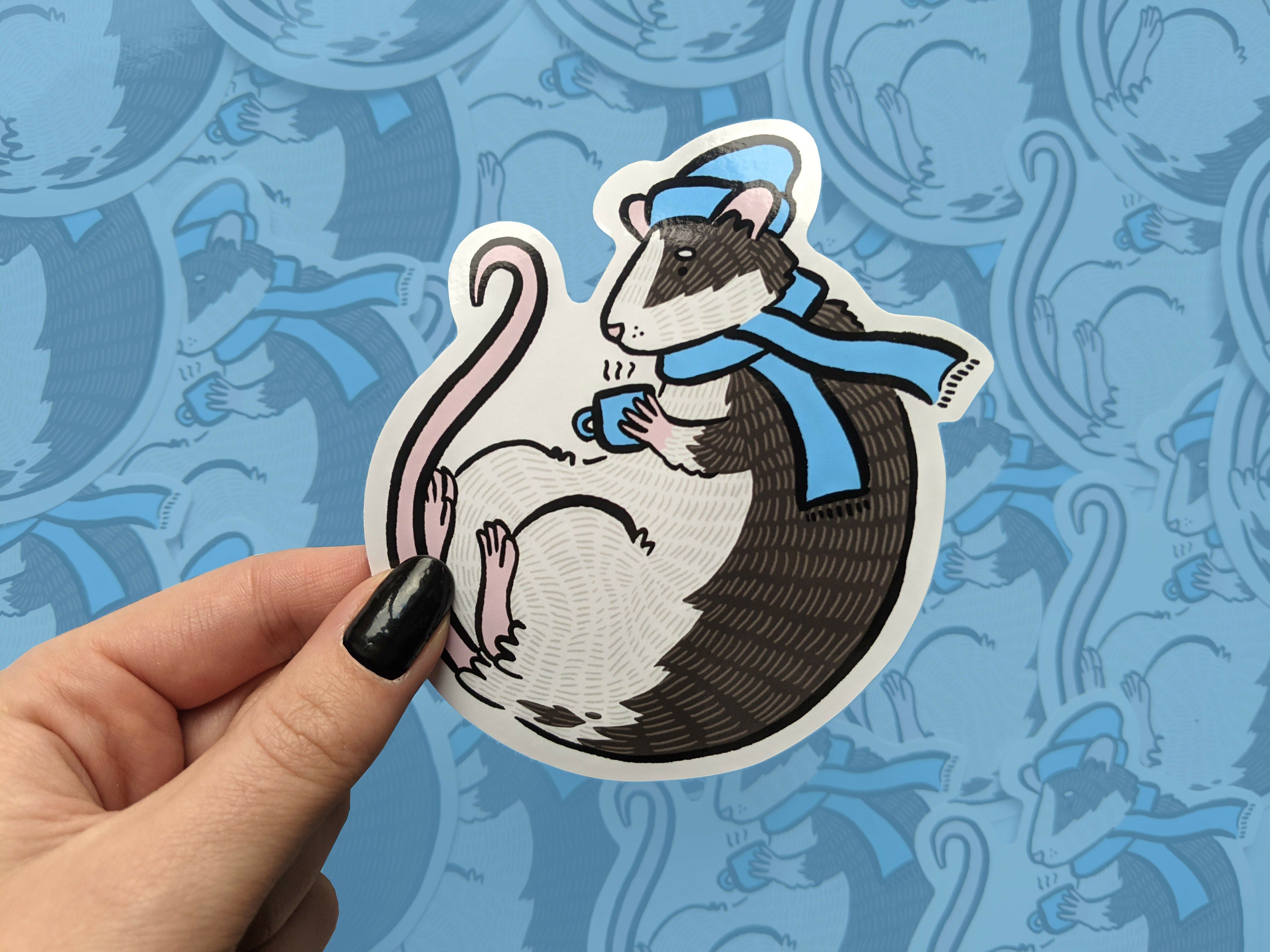 Winter Rat Vinyl Sticker