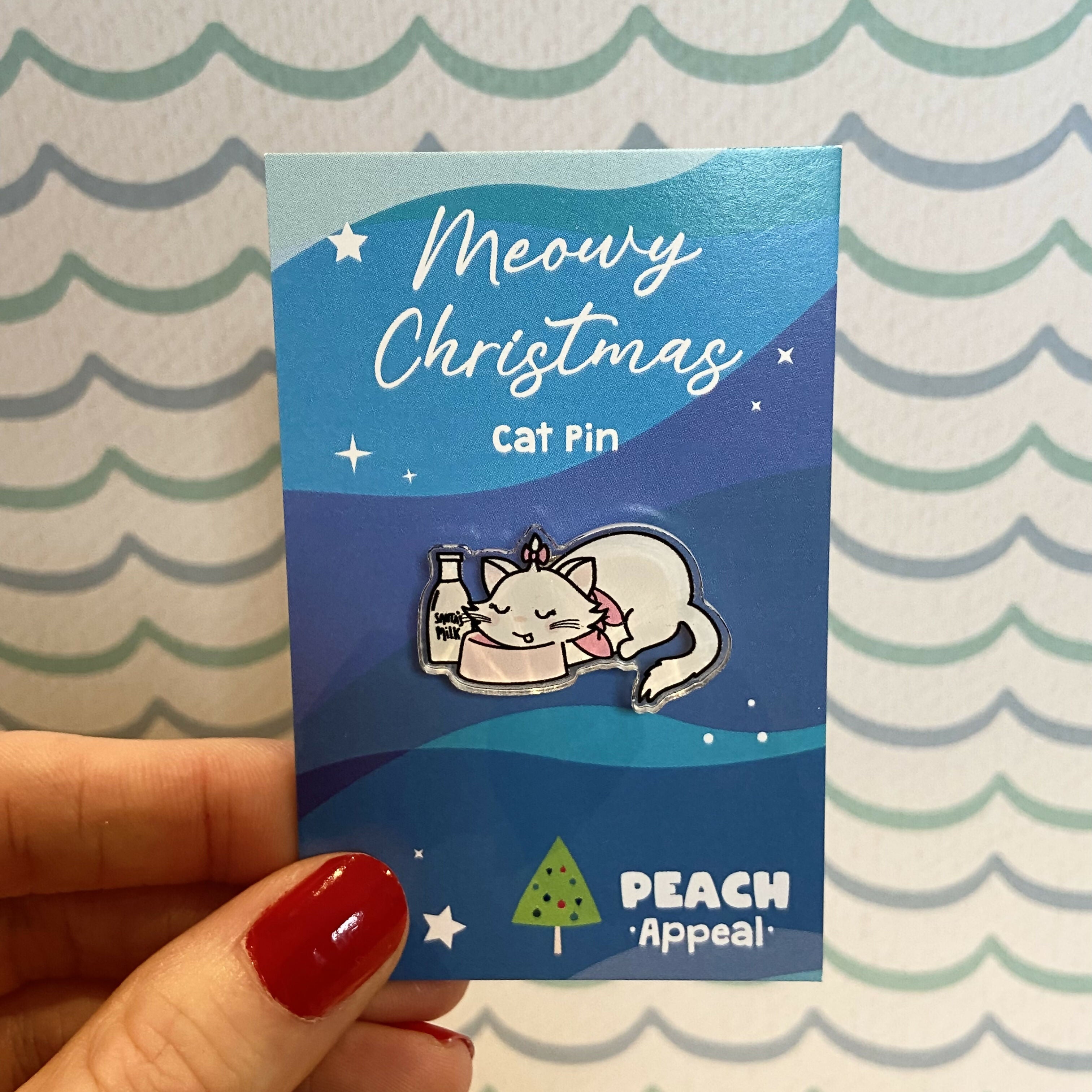 Christmas Cat Pin Badge