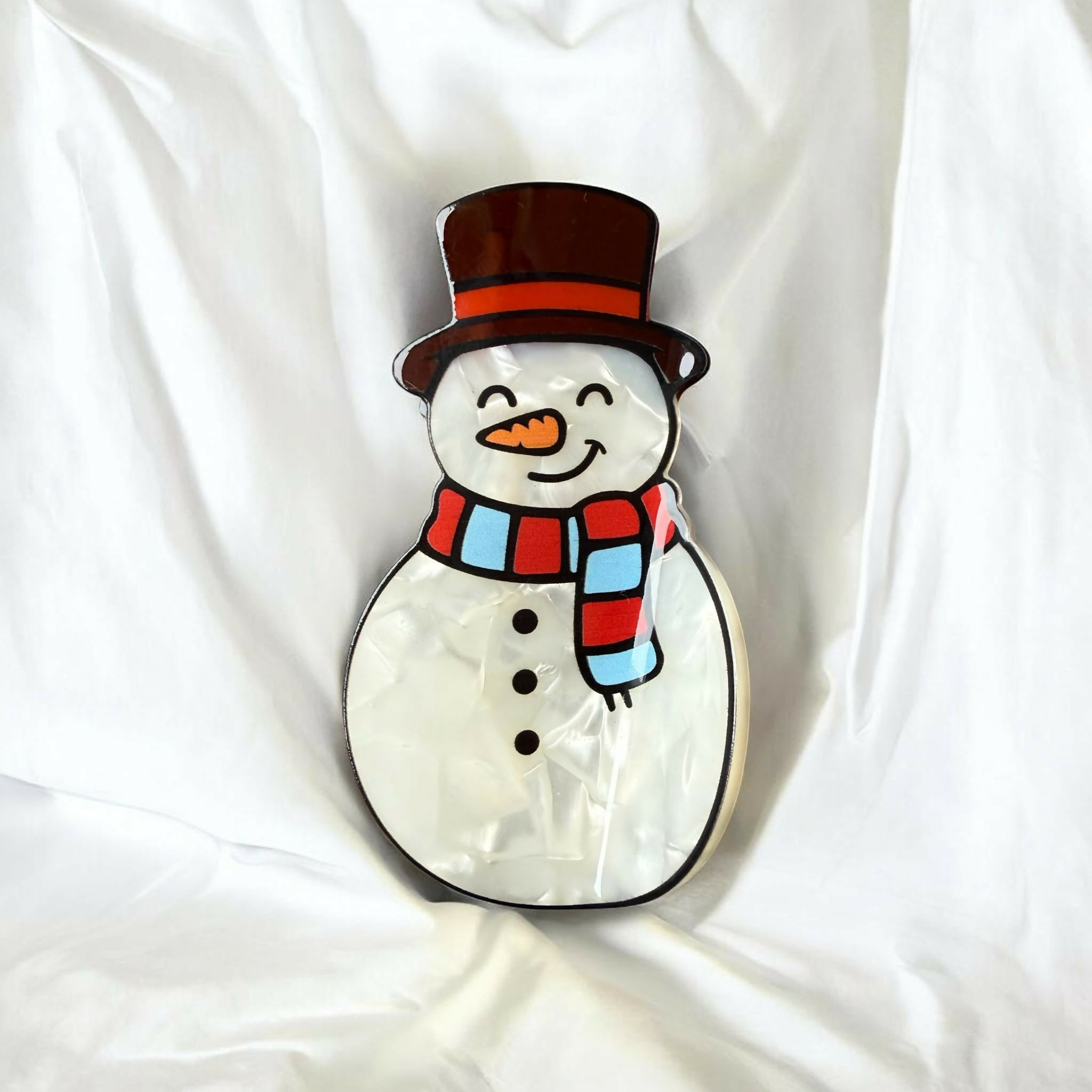 Christmas Snowman Hair Claw / Clip