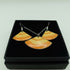 Yellow and Tangerine Orange Fan Enamel Earring and Pendant Set