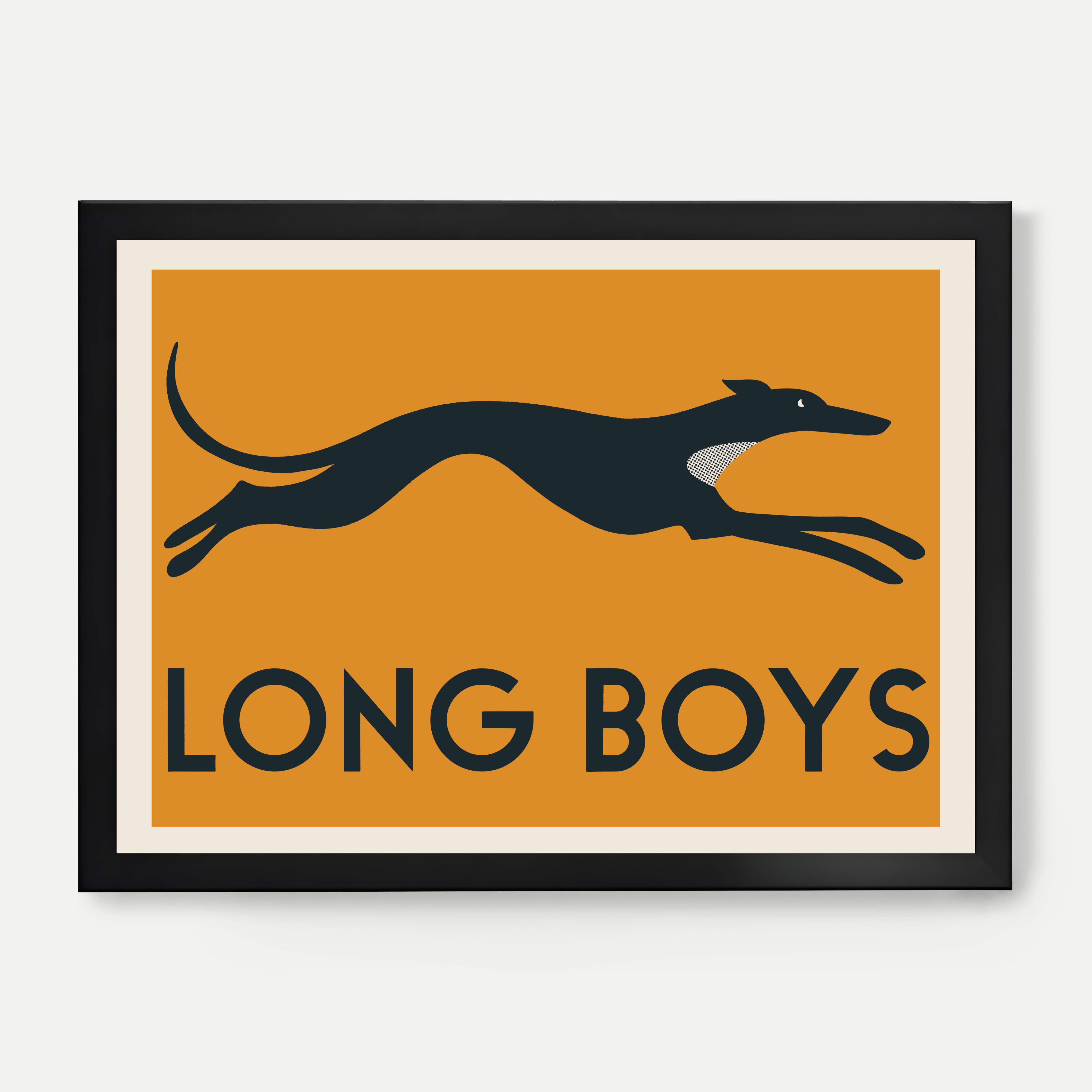 Long Boys Greyhound Retro Print