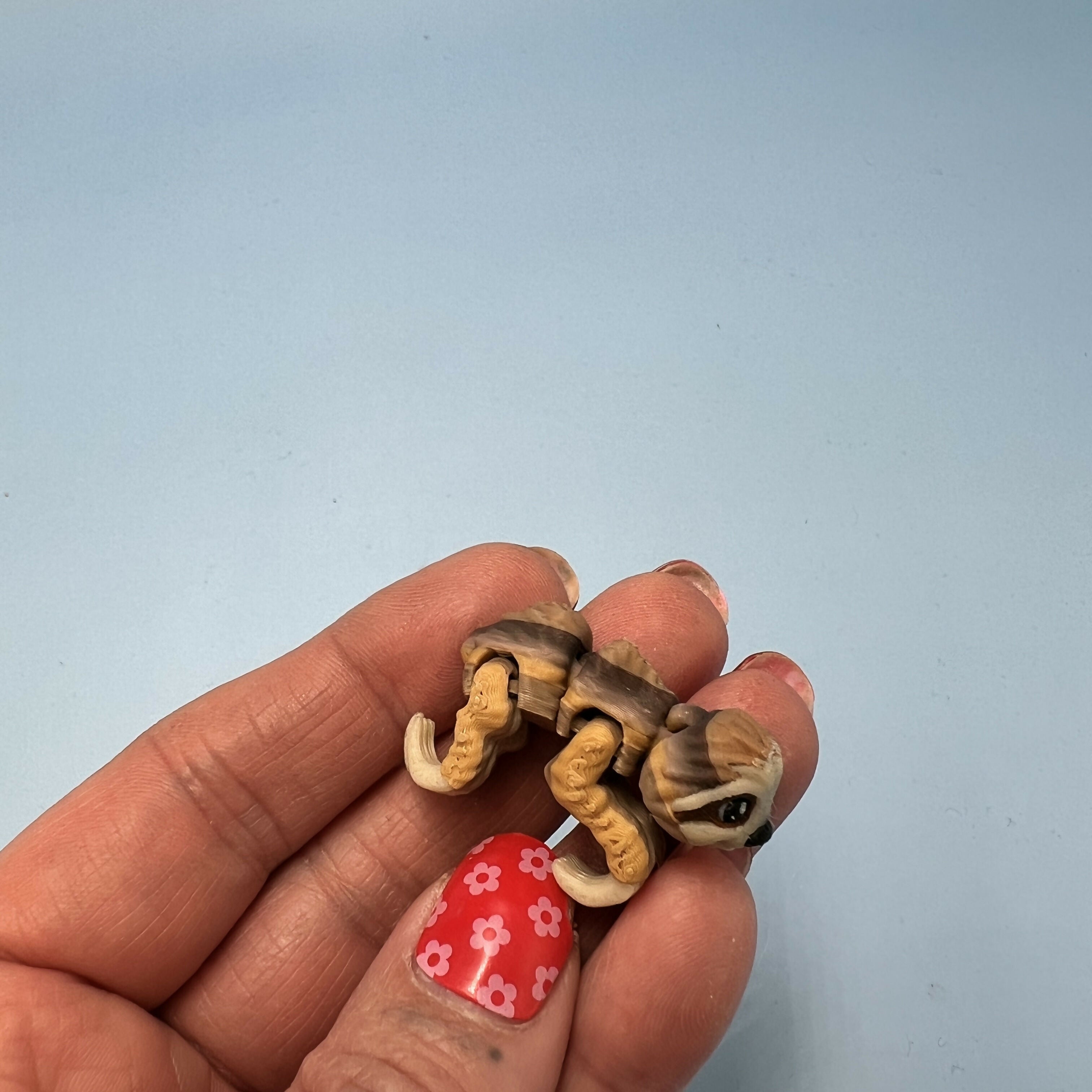3D Printed Micro Miniatures: Articulated Sensory Fidget Animal friends Manatee, Skunk, Hedgehog, Spider, Capybara, Crab, Sloths 3-5cm