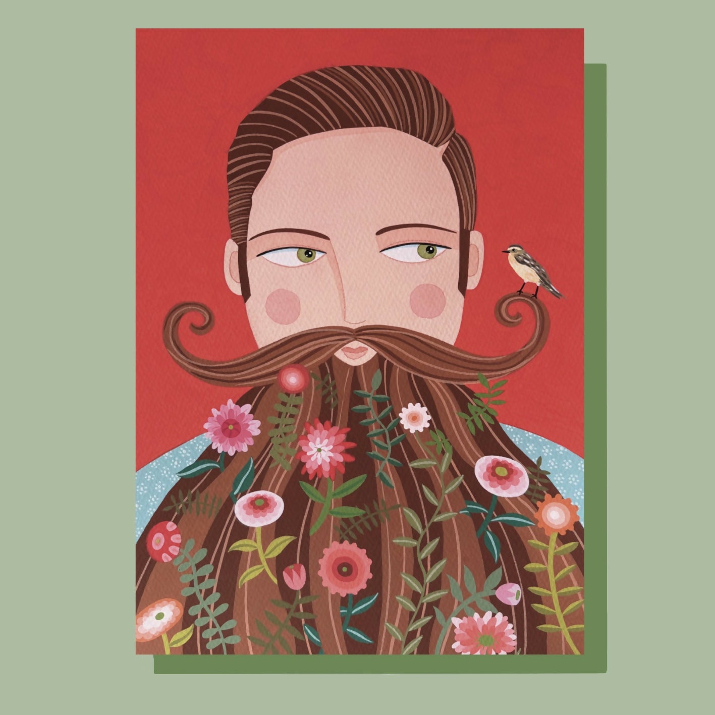 Monsieur Dahlia Greetings Card