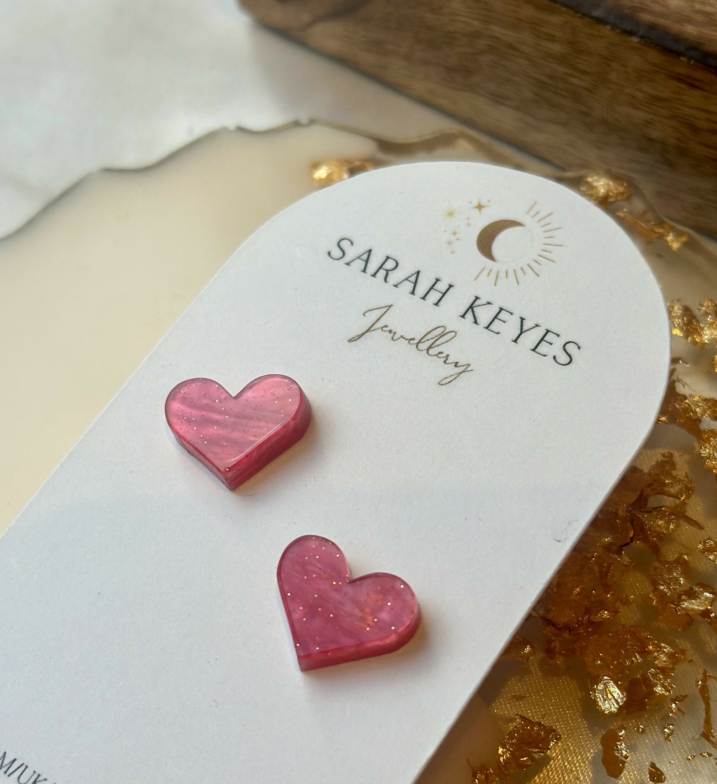 MINI ACRYLIC HEART EARRINGS