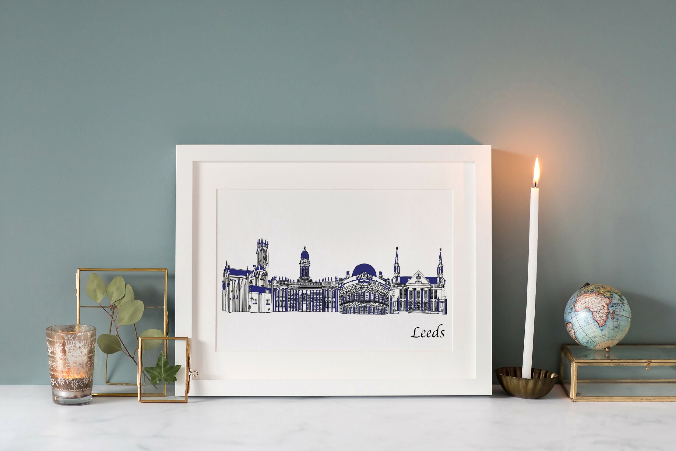 Leeds Skyline Print A4 Size unframed