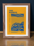 Leeds Rhinos Art Print PSYCHEDELIC Design in Amber