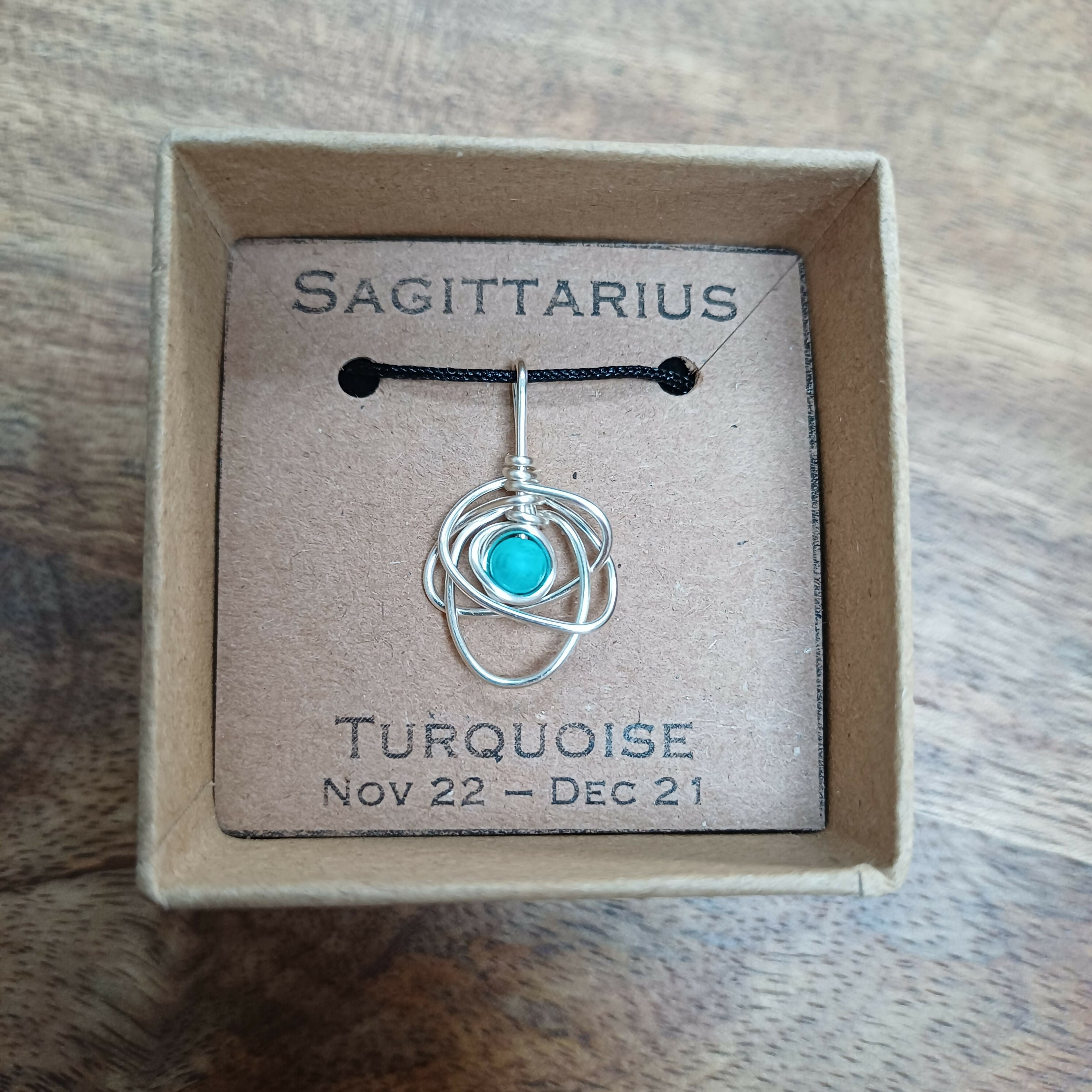 Sagittarius Turquoise Zodiac Necklace