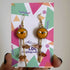 Smiley Glass Bead Sunflower Earrings