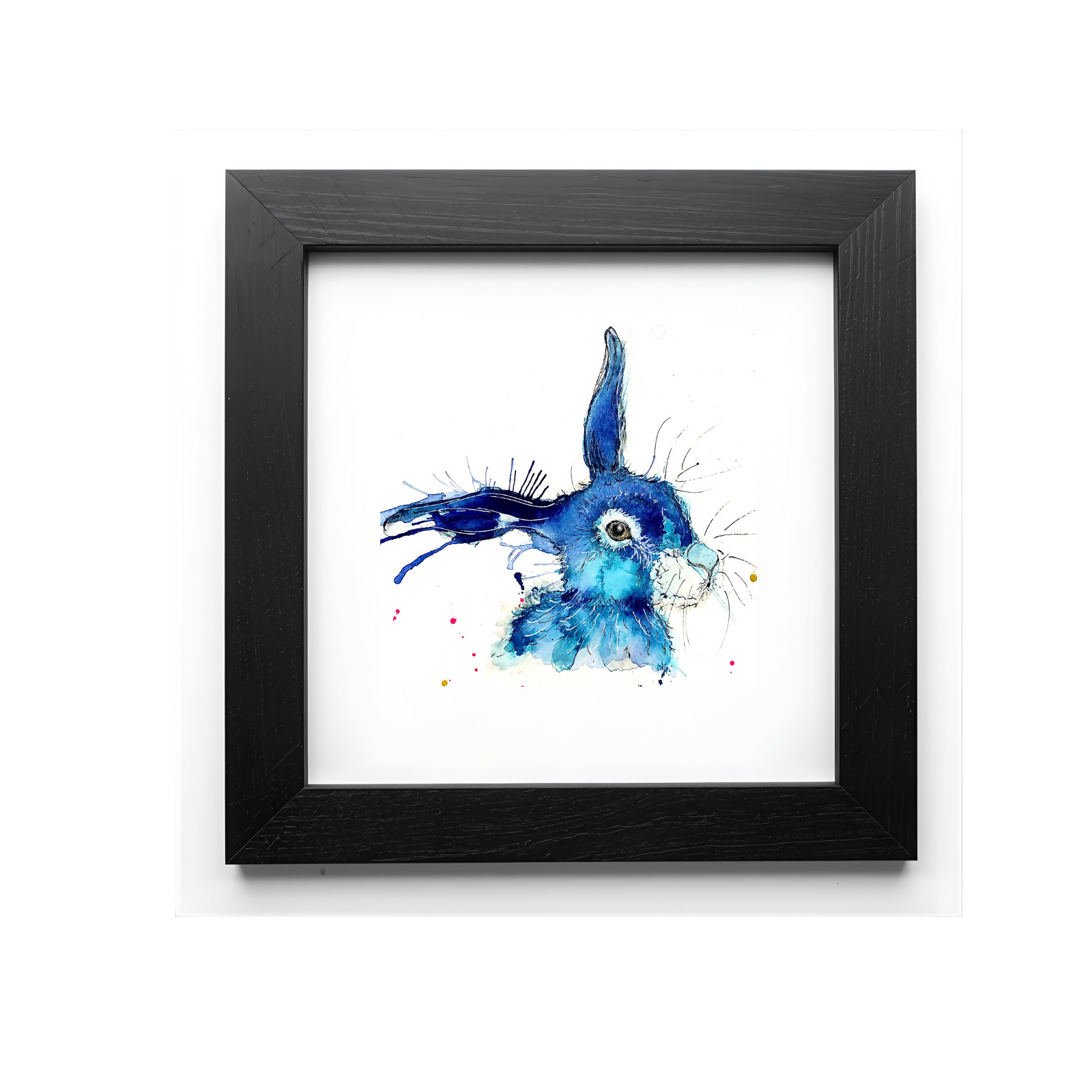 FINE ART PRINT OF BLUE BUNNY, PART OF THE 'LITTLE MINI TREASURE' ART COLLECTION