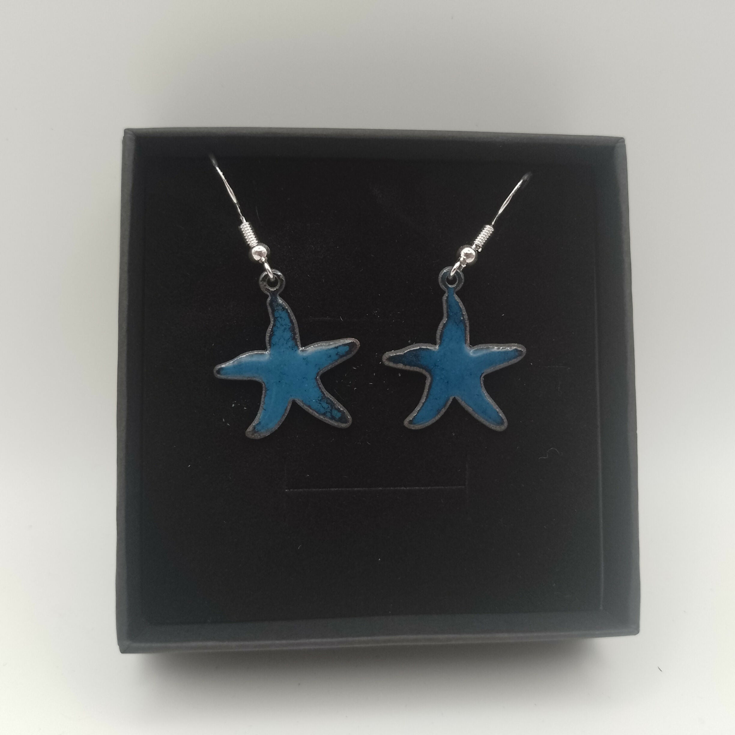 Dark Blue Starfish Earrings
