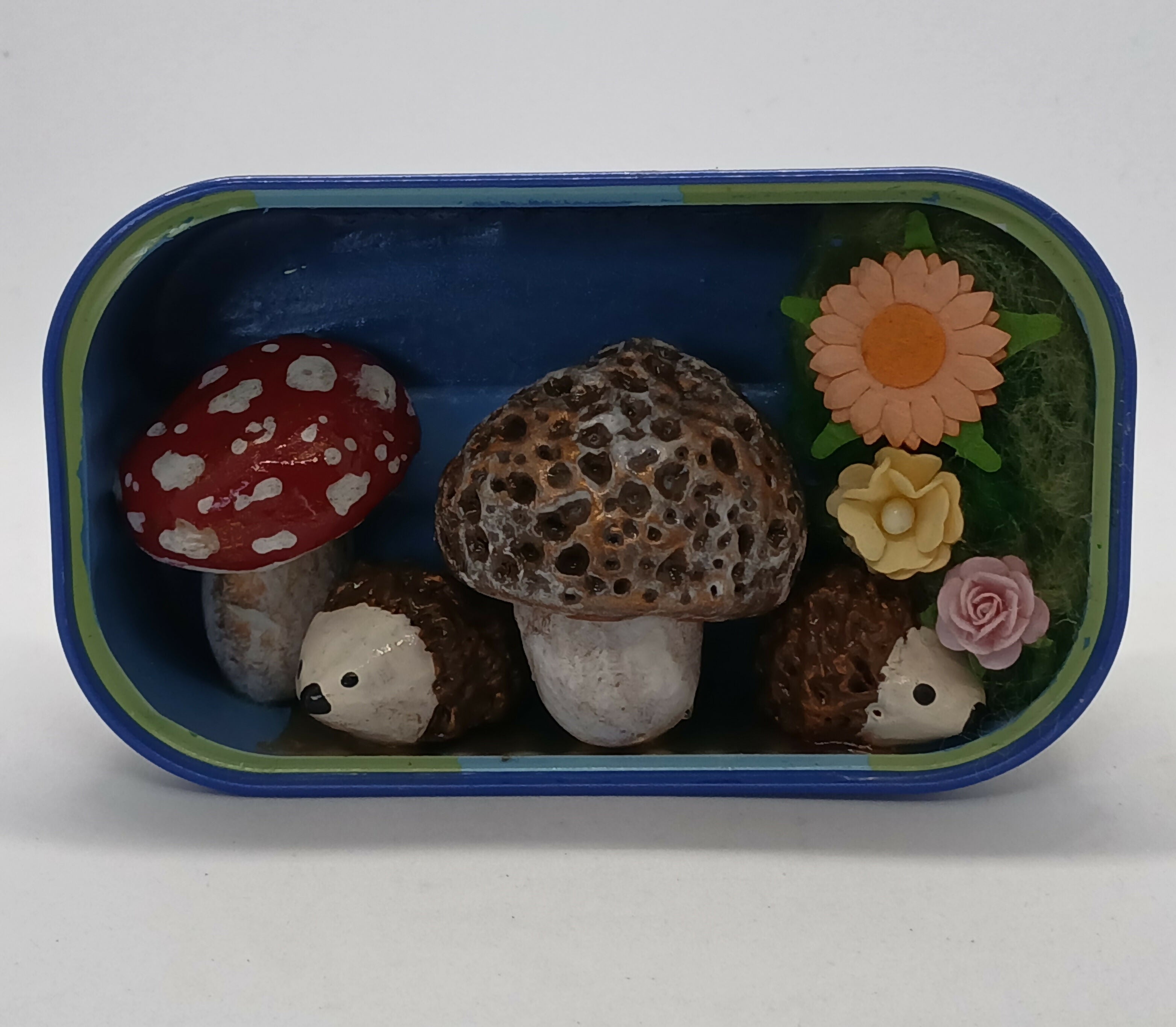 Toadstool and Hedgehog Desk Pet/Buddy Tin