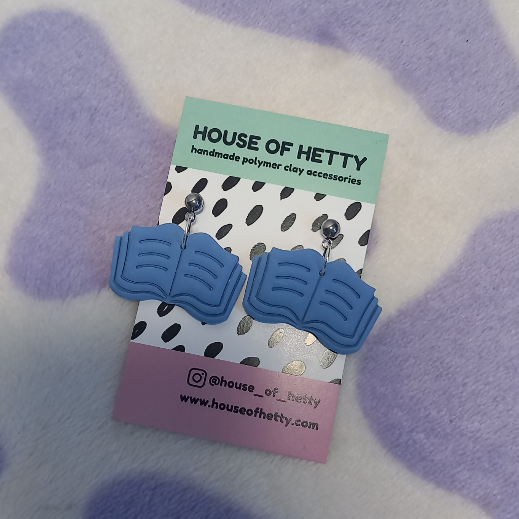 Open Book Polymer Clay Earrings