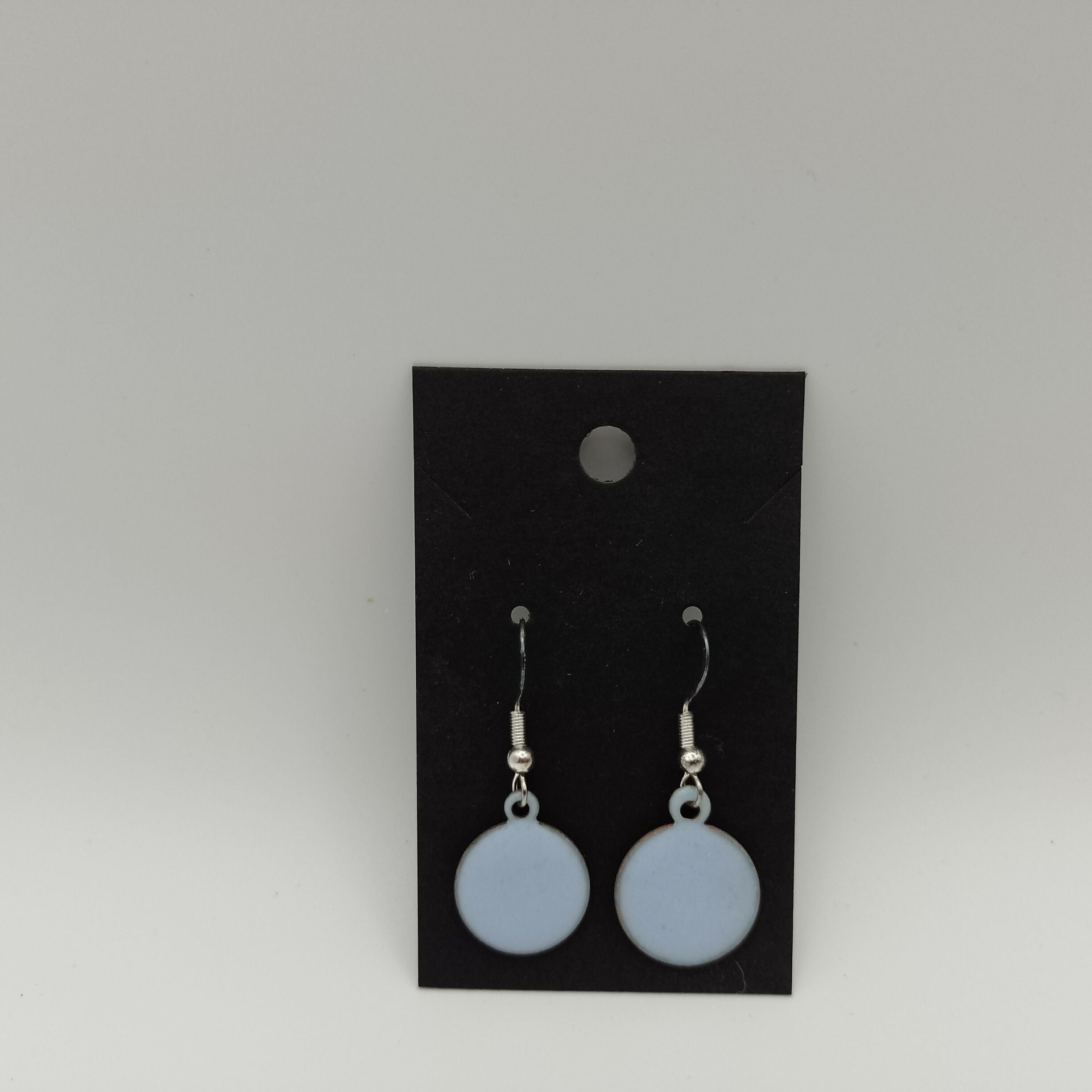 Pale Blue Circle Drop Earrings