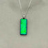 Emerald Green Dichroic Fused Glass Pendant with Silver Plated Chain - Handmade by Jade Tapson Glass.