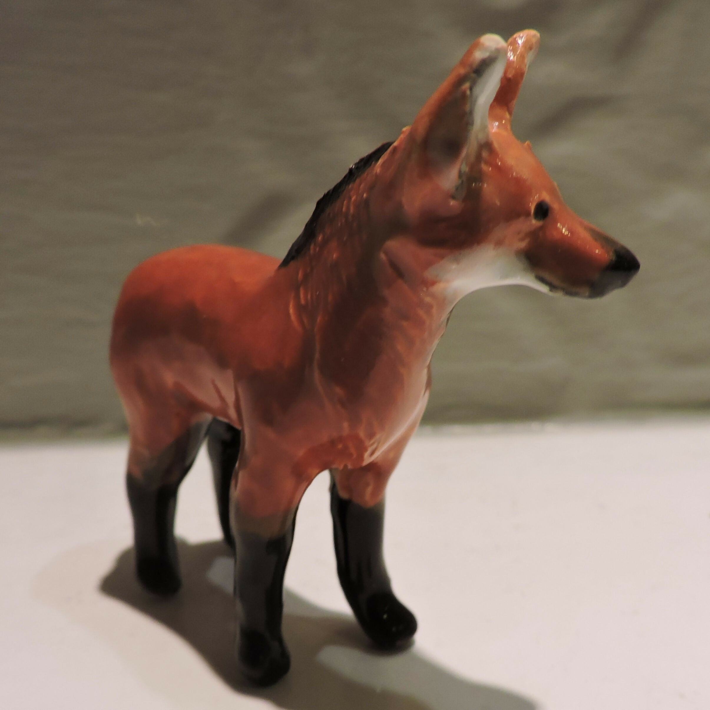 Ceramic Maned Wolf Sculpture