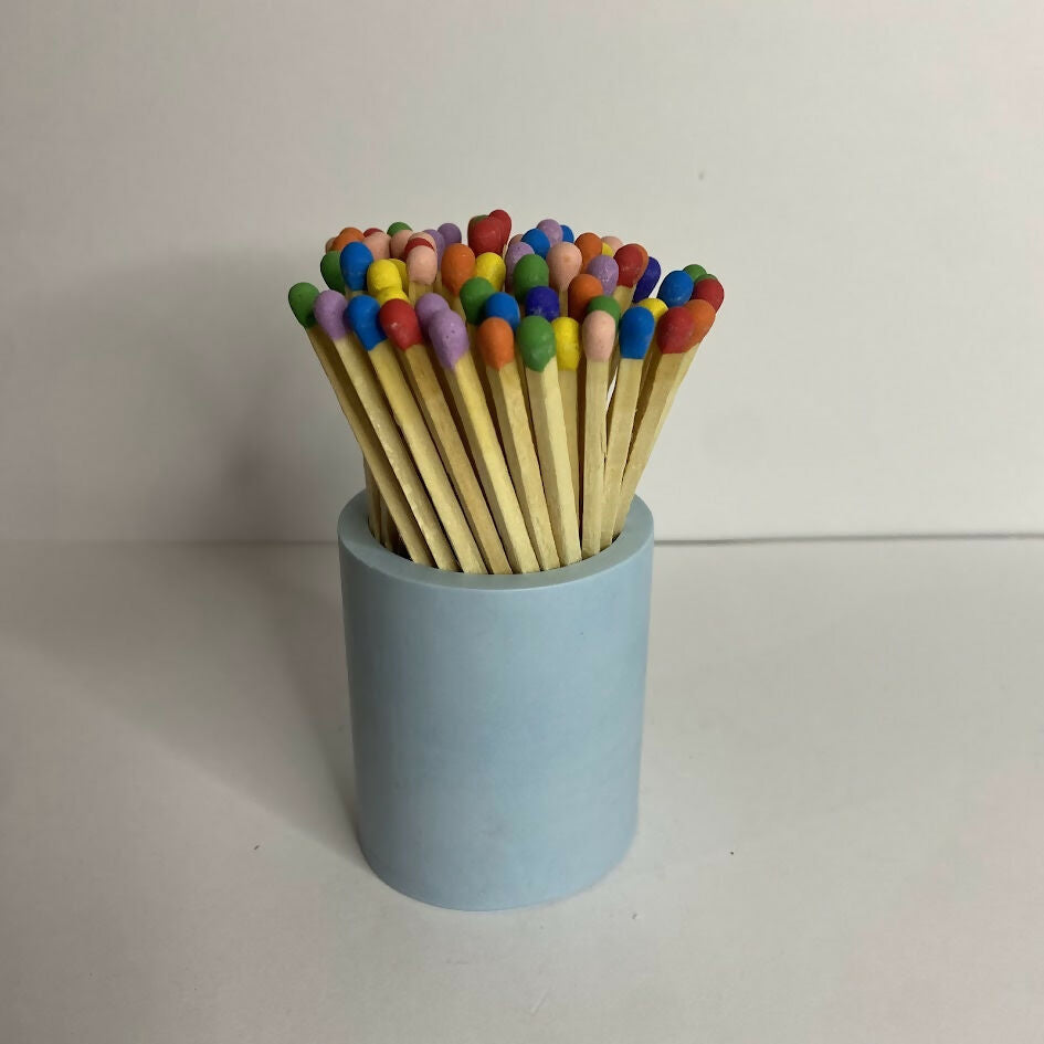 Jesmonite Match Holder Pot With Colourful Matches