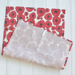 Linen Tea Towel Poppies