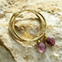 Handmade Gold Vermeil Pink Tourmaline Hoop Earrings