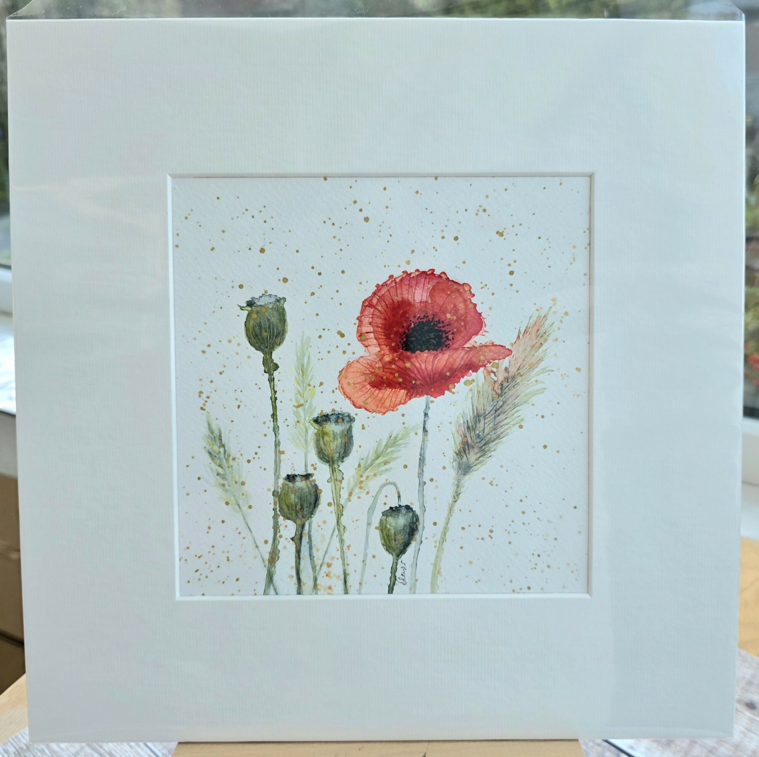 'Corn Poppy' Original Mixed Media Painting