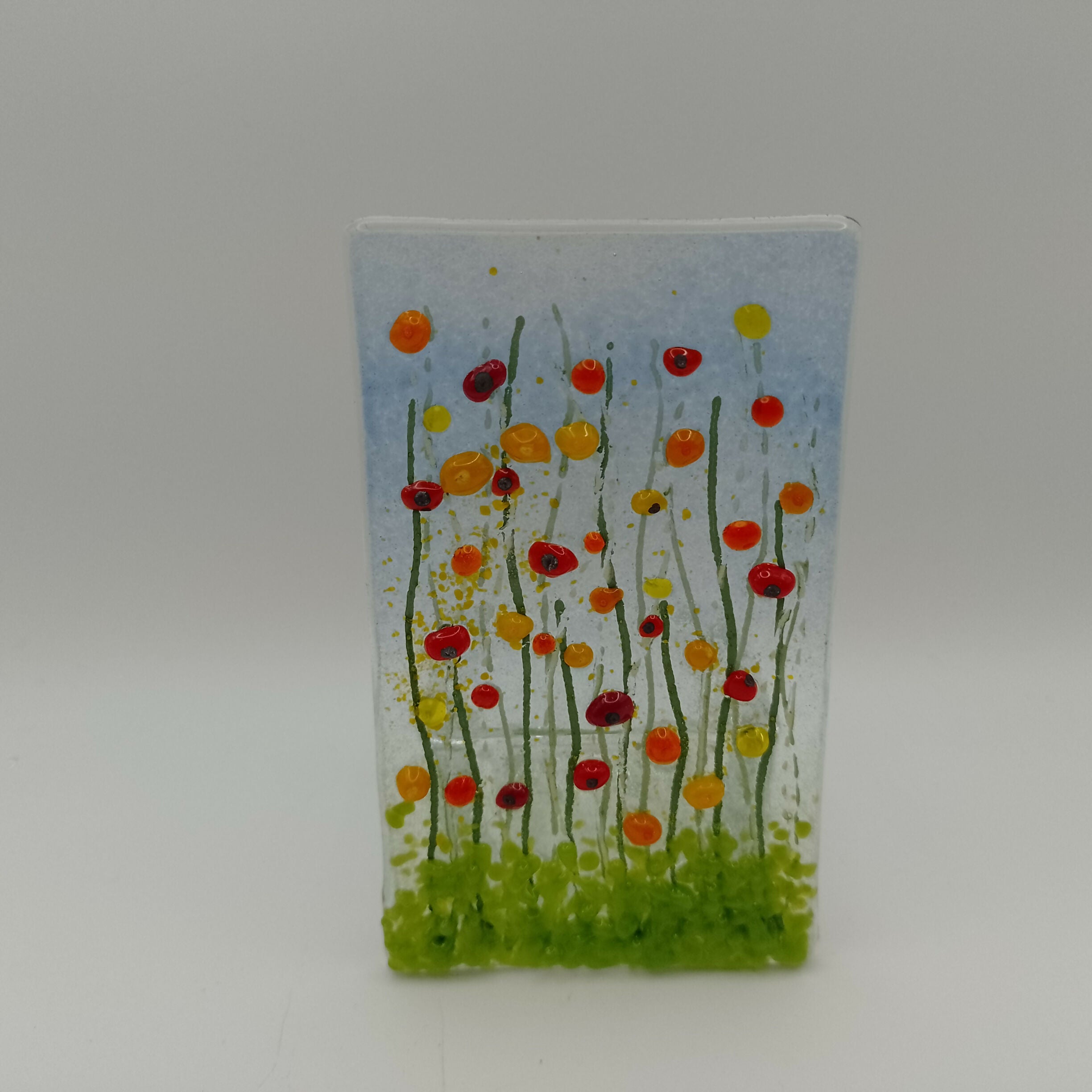 Fused Glass Meadow Tealight