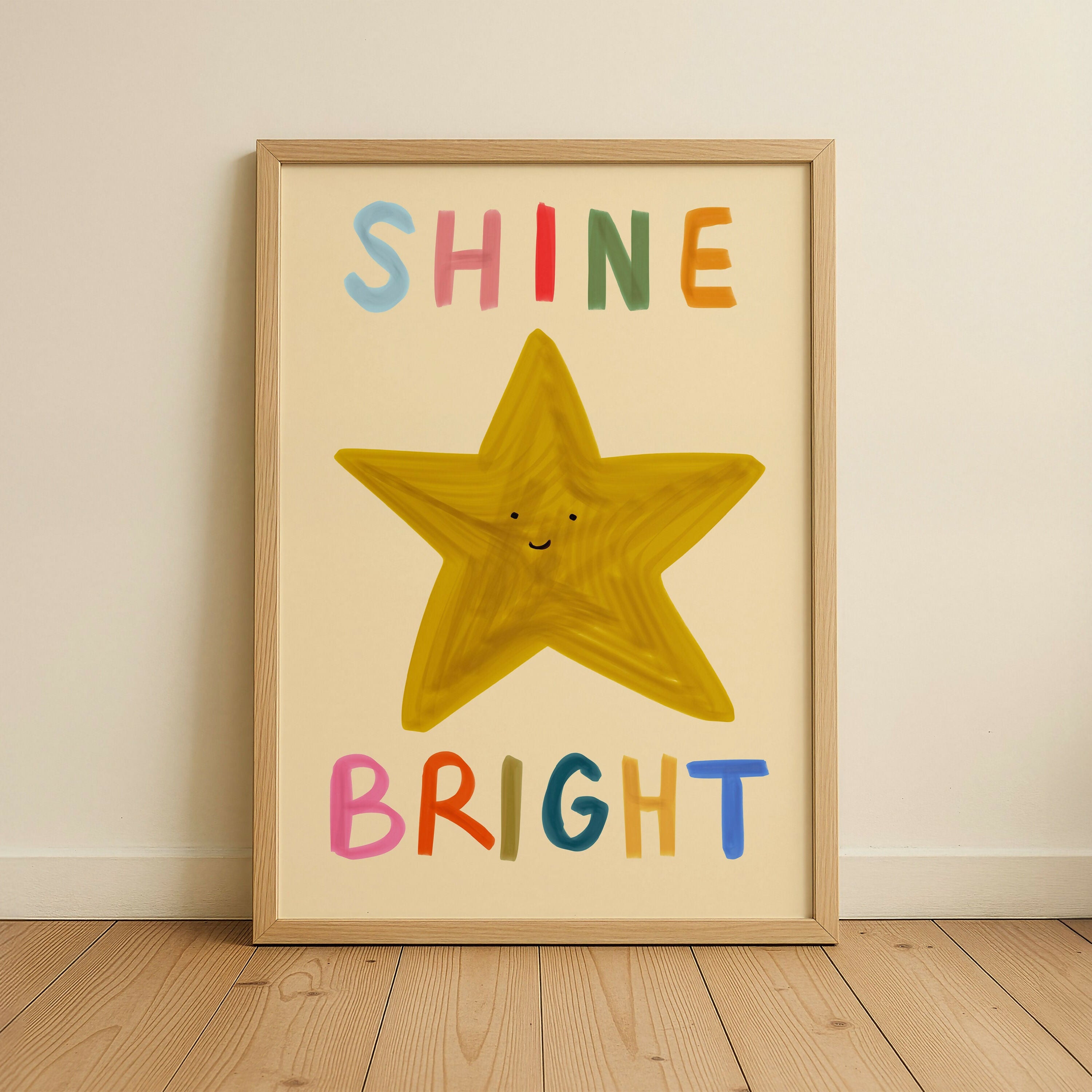 Shine Bright Star Kids Art Print