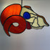 Stained Glass Sheep Skull with Red Horn