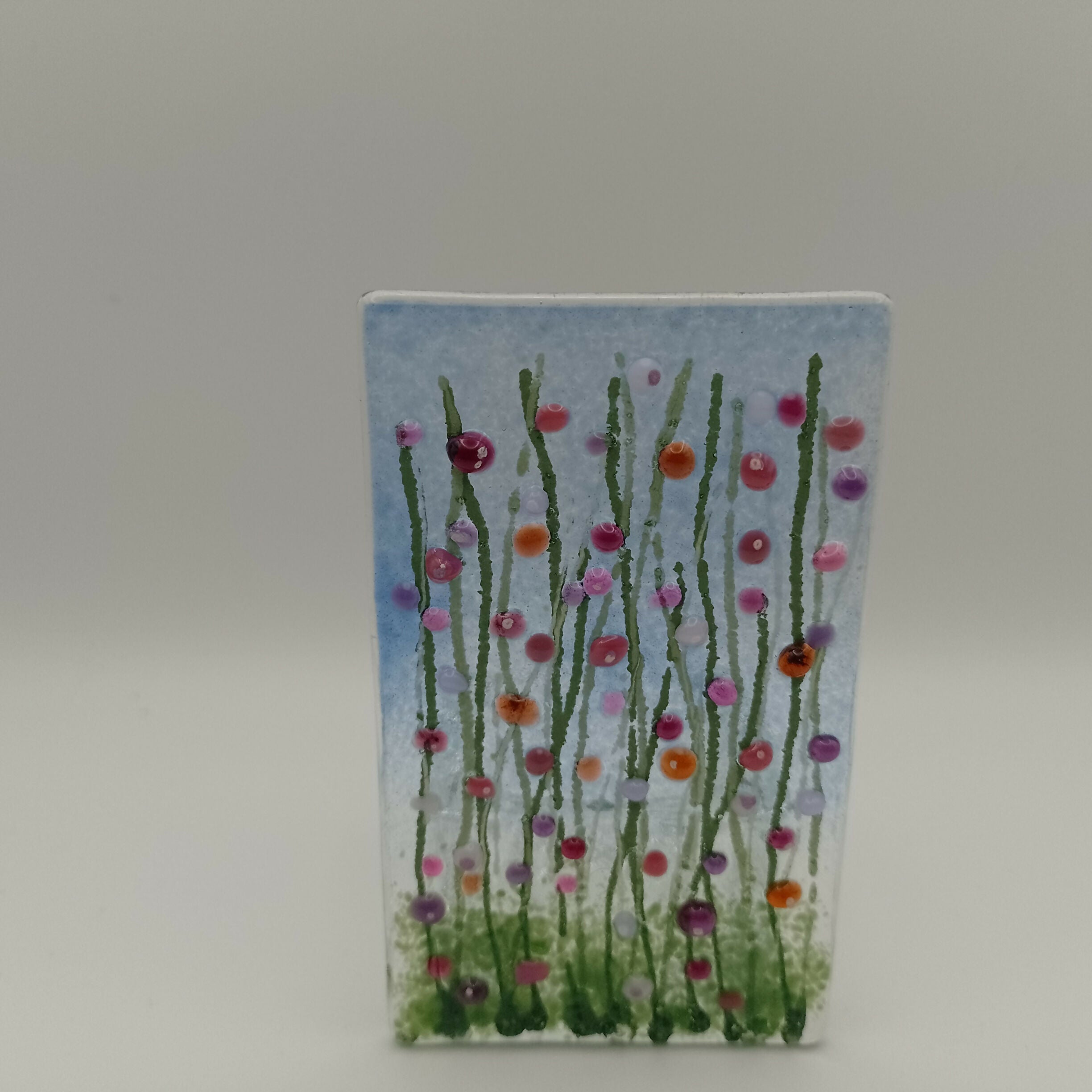 Fused Glass Flower Meadow Tealight