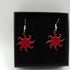 Red Enamel Sunburst Earrings